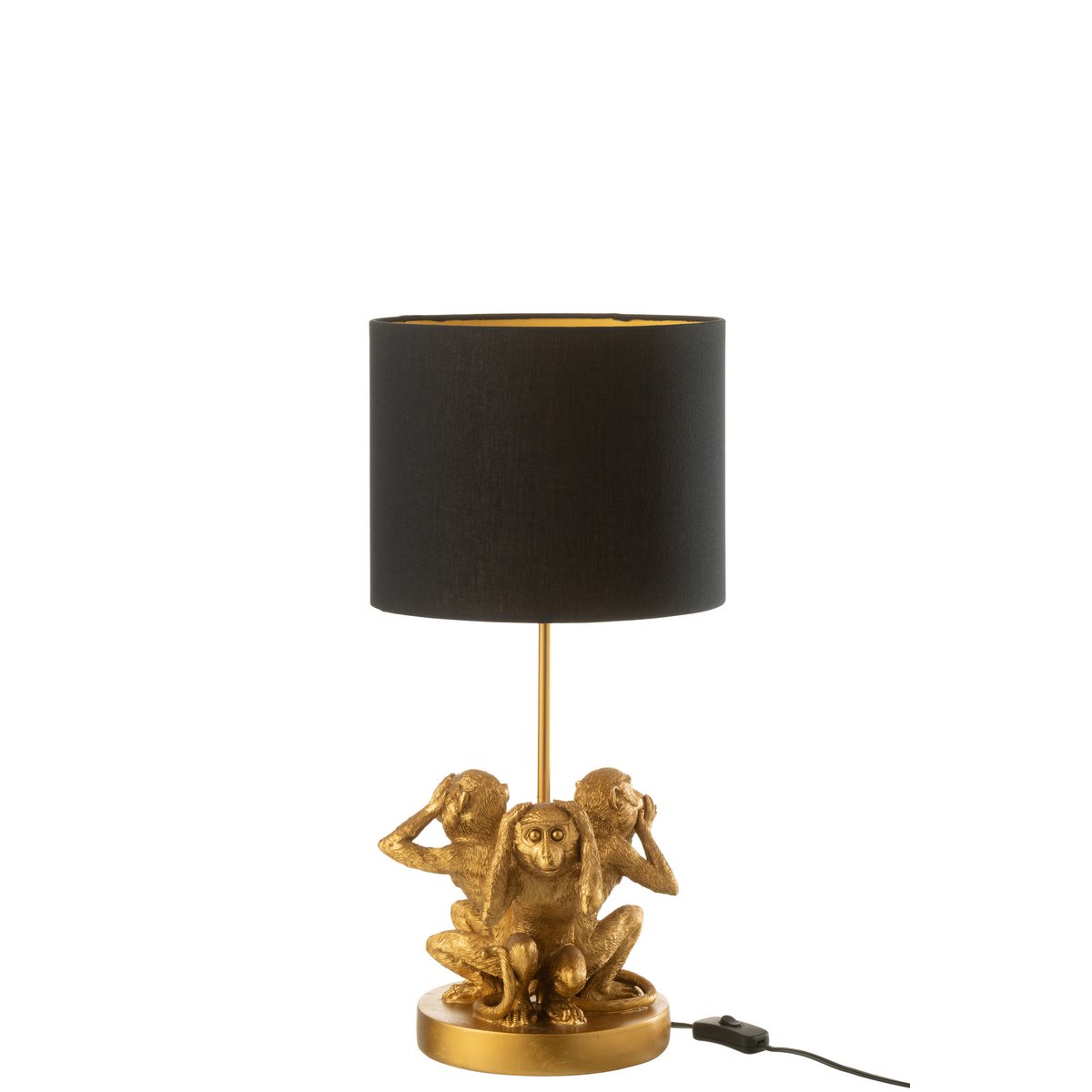 J-Line Tafellamp Aap - Luxe Polyresin Lamp in Goud - Speelse Aanvulling voor Jouw Interieur