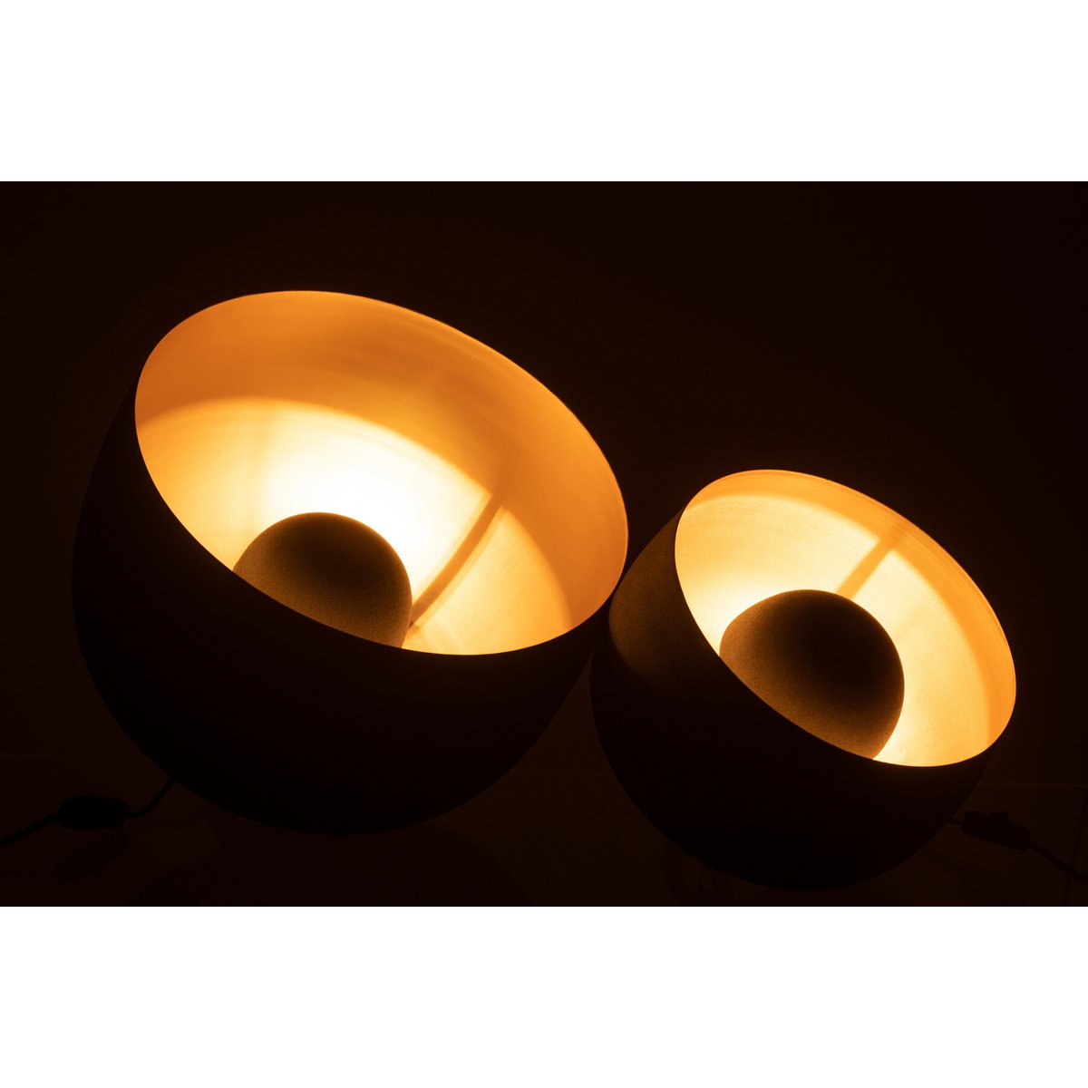 J-Line Lamp Round - Grote Metalen Lamp in Zwart/Goud - Elegante Verlichting voor Jouw Interieur