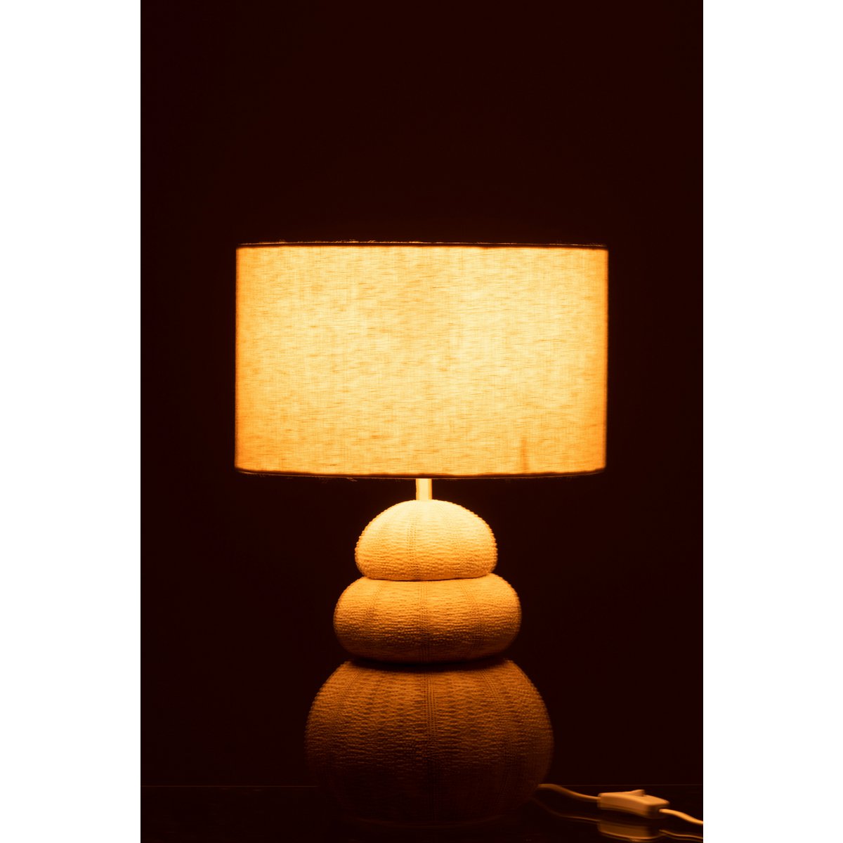 J-Line Tafellamp Zee-egel - Luxe Polyresin Lamp in Beige - Elegante Verlichting voor Jouw Interieur