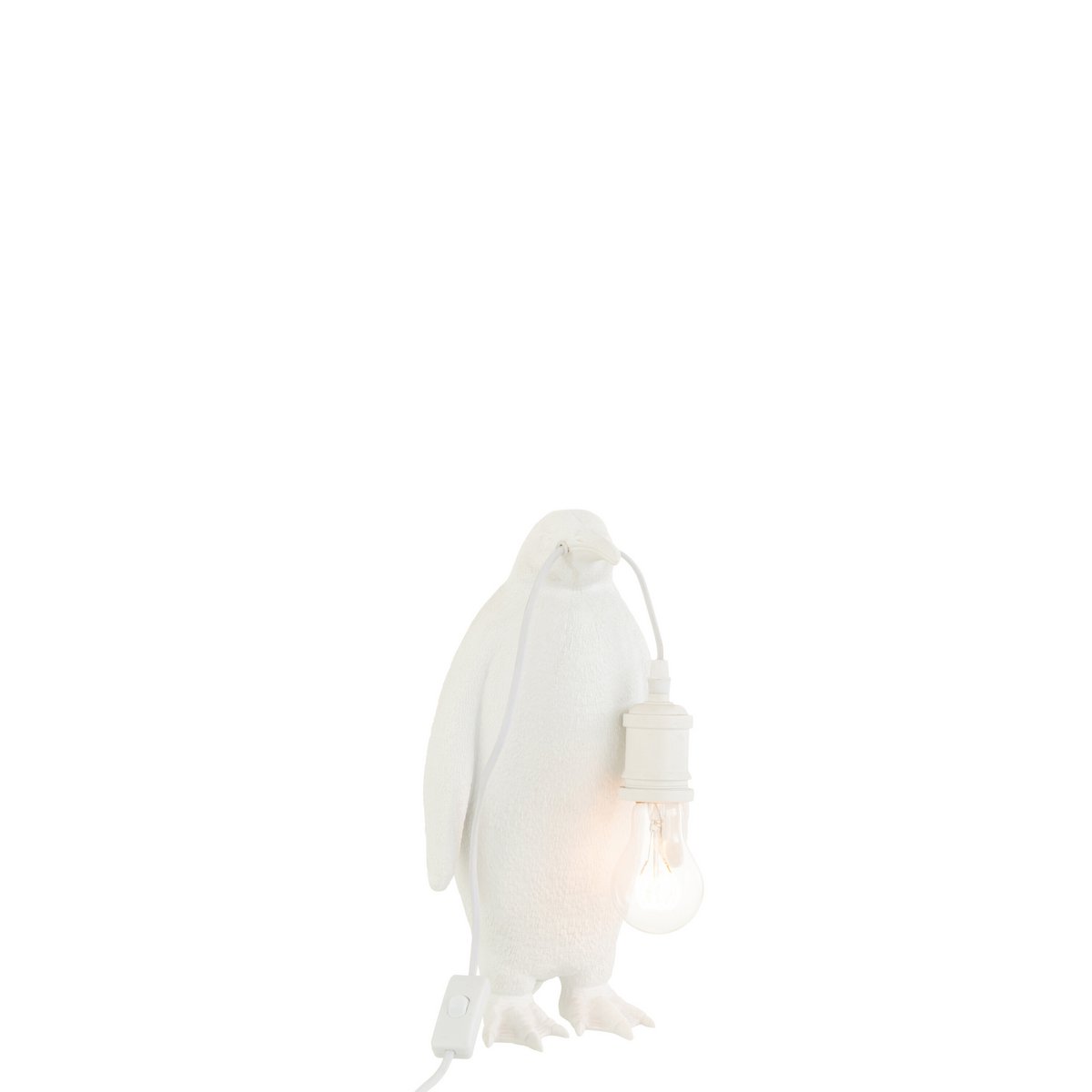 J-Line Tafellamp Penguin - Luxe Polyresin Lamp in Wit - Speelse Verlichting voor Jouw Interieur