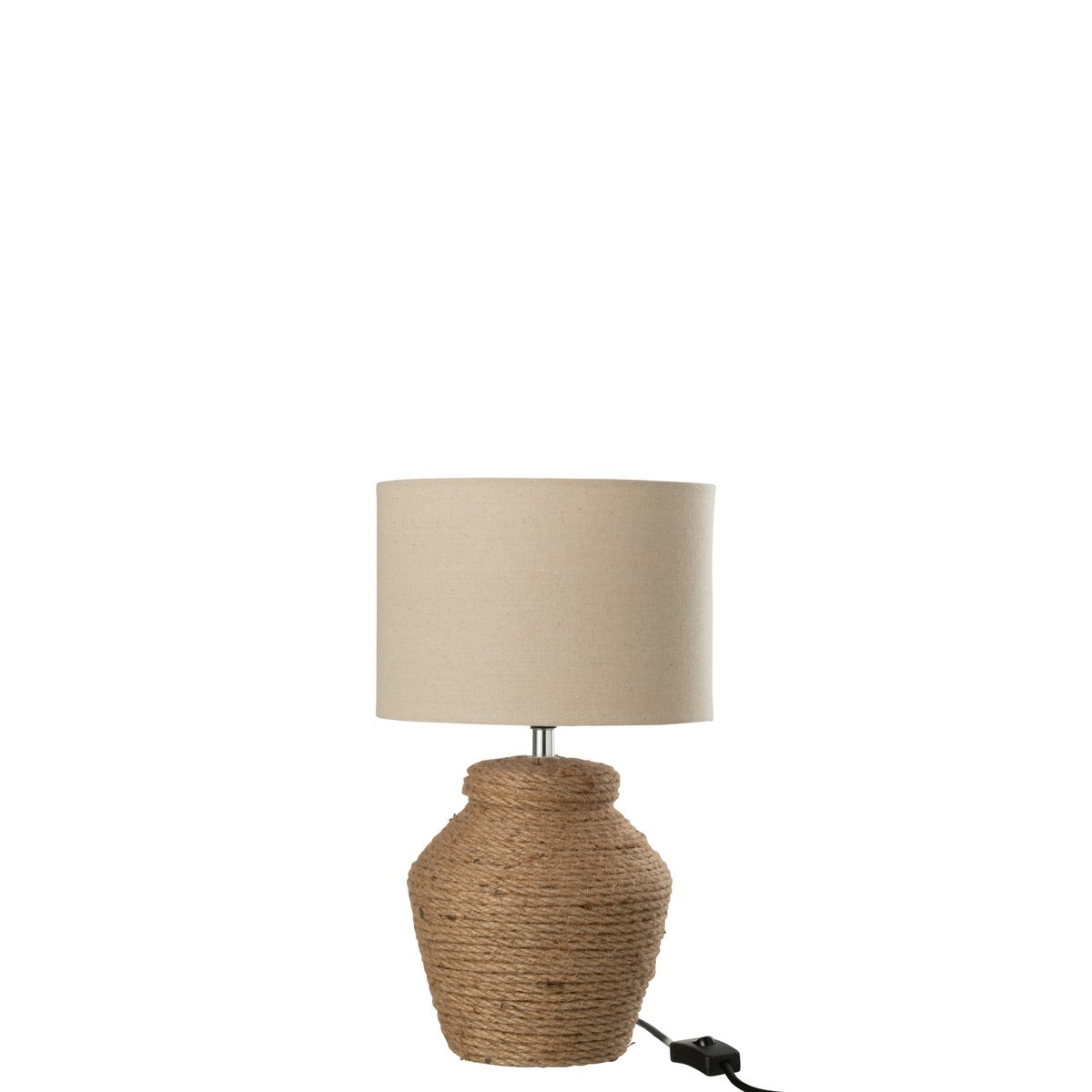 J-Line Tafellamp Meli + Shade - Luxe Keramische Lamp met Linnen in Bruin