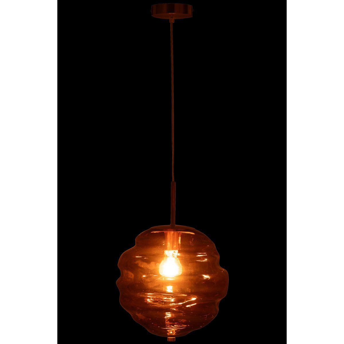 J-Line Hanglamp Isla - Luxe Glazen Lamp in Bruin