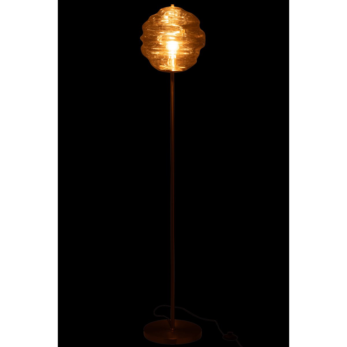 J-Line Staanlamp Glass Light - Luxe Glazen Lamp in Cognac