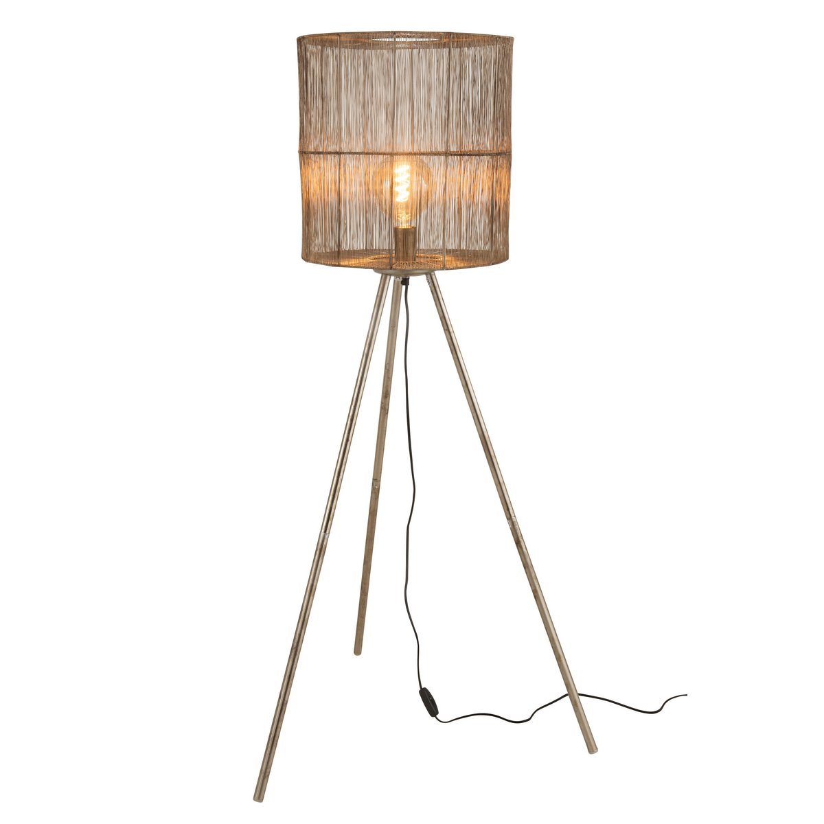 J-Line Vloerlamp Antique - Luxe Metalen Lamp in Bruin - Grote Stijlvolle Aanvulling voor Jouw Interieur