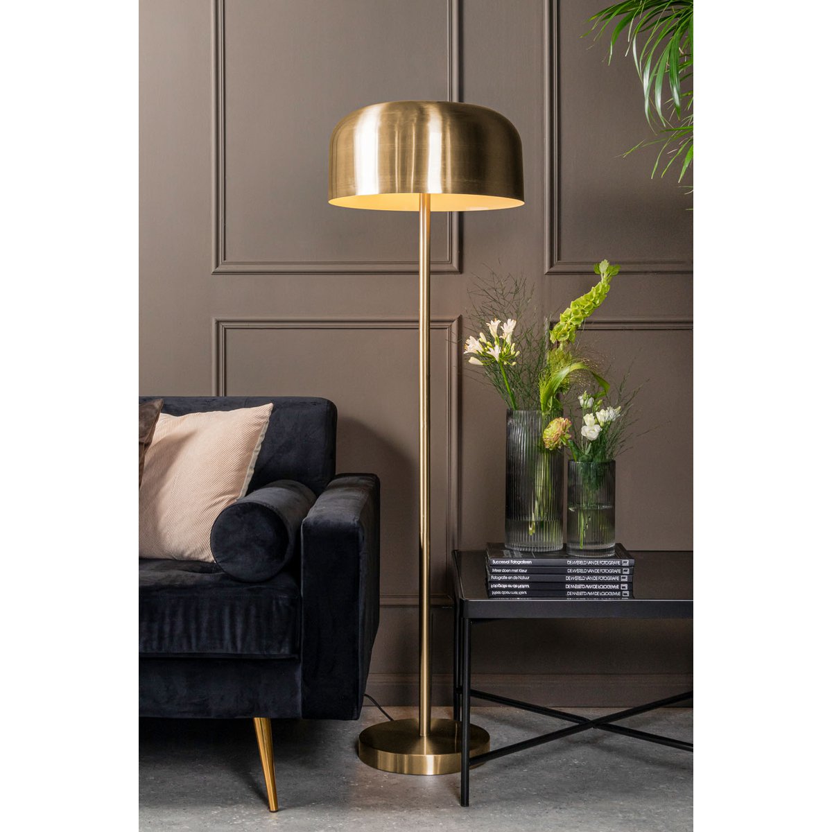 Capa Vloerlamp - Moderne Designlamp met Trendy Geborsteld Gouden Afwerking