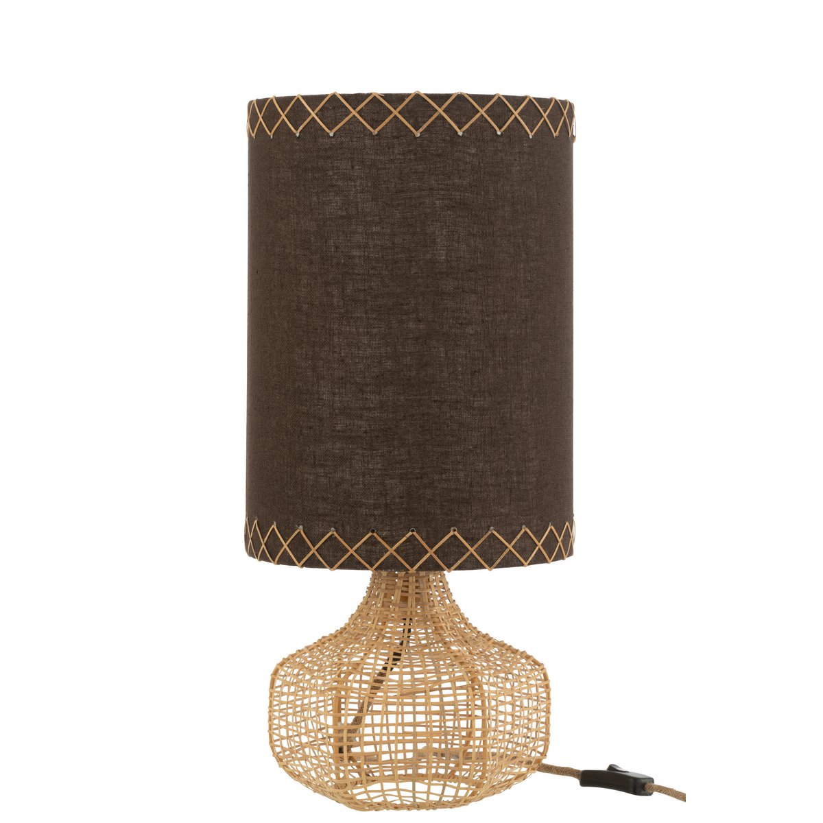 J-Line Tafellamp Ibiza - Grote Jute Lamp in Bruin - Stijlvolle Verlichting voor Jouw Interieur