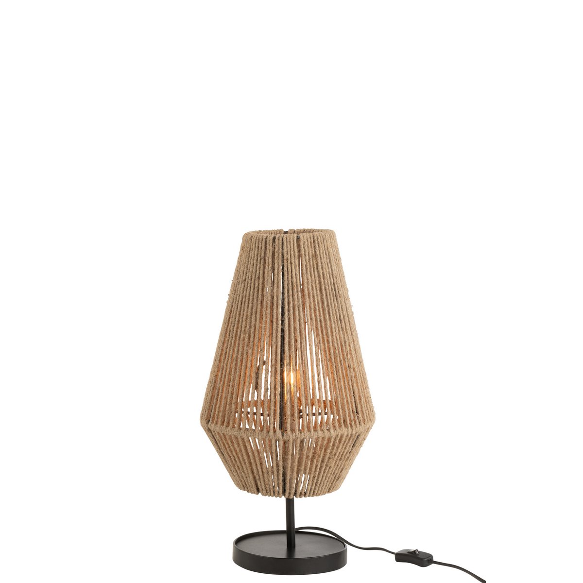 J-Line Tafellamp Cone - Natuurlijke IJzeren en Jute Lamp