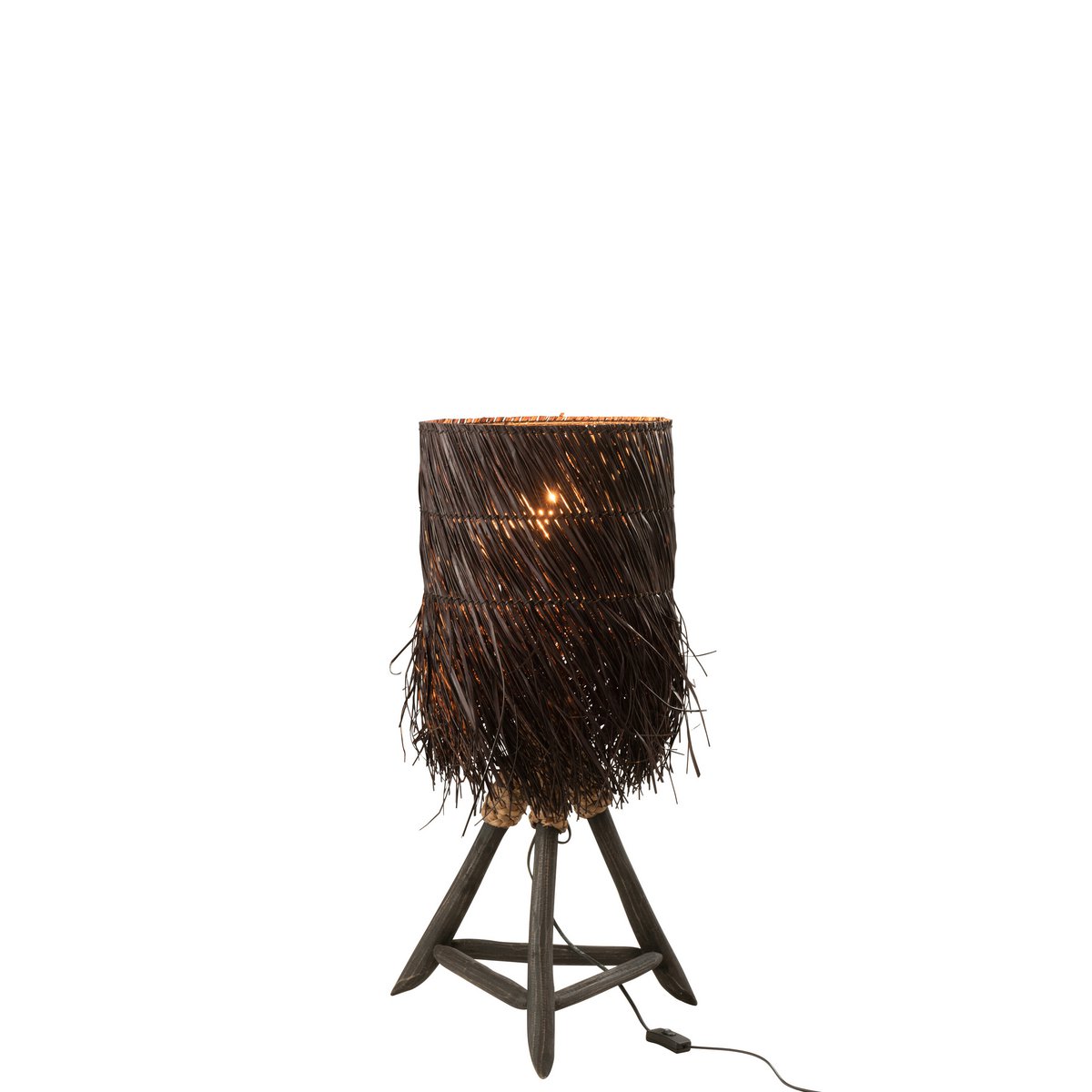 J-Line Arthur Tafellamp - Natuurlijke Houten Lamp in Bruin - Stijlvolle Verlichting voor Jouw Interieur