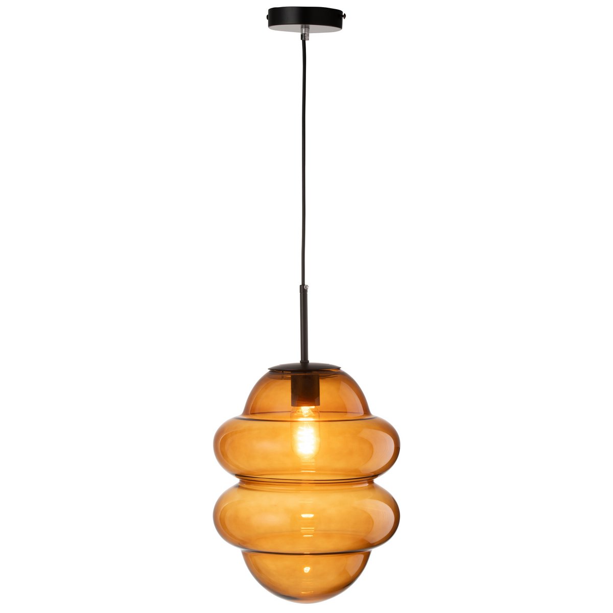 J-Line Hanglamp Ivy - Luxe Glazen Lamp in Bruin - Elegante Verlichting voor Jouw Interieur