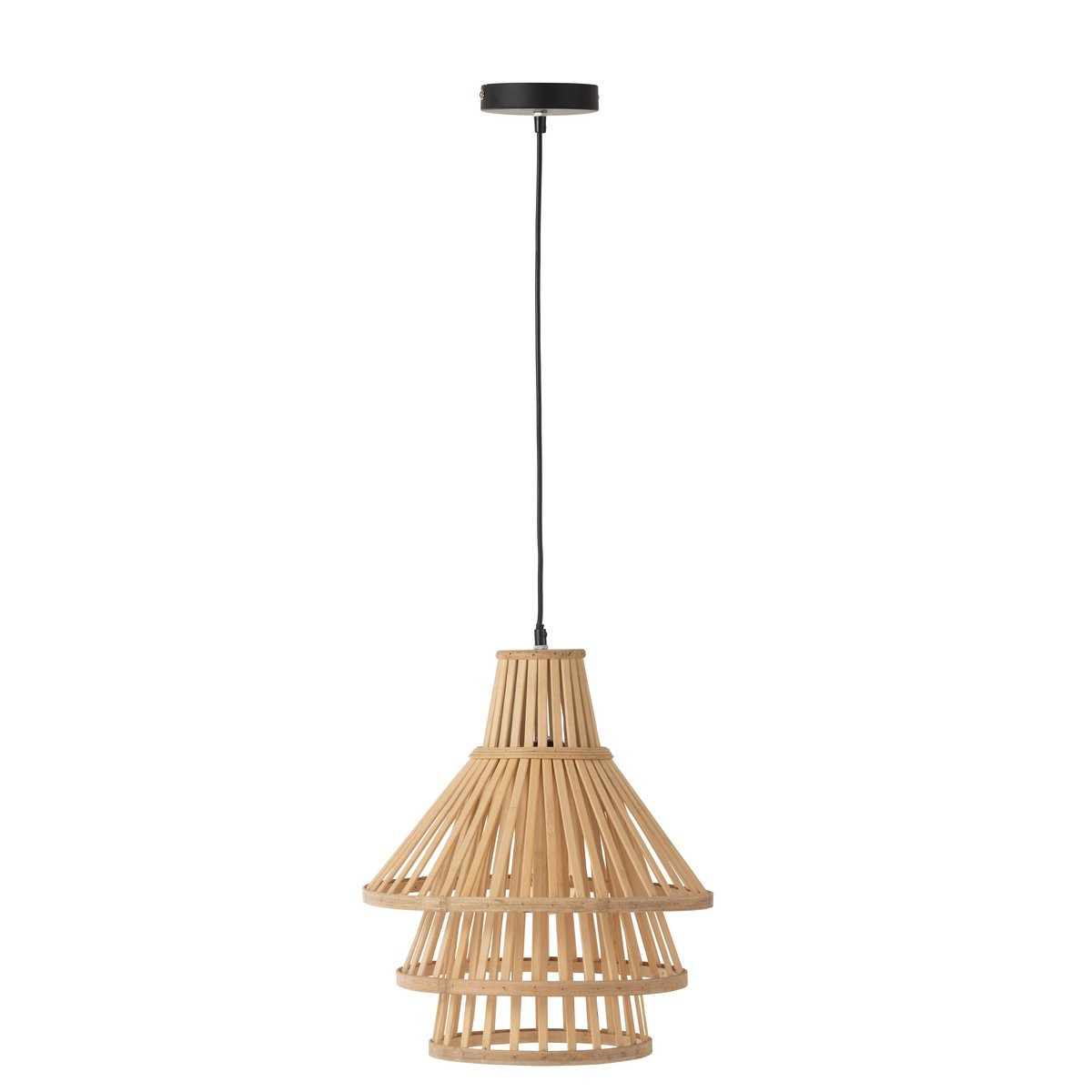 J-Line Sofia Hanglamp - Elegante Bamboe Lamp in Natuurlijk - Stijlvolle Verlichting voor Jouw Ruimte