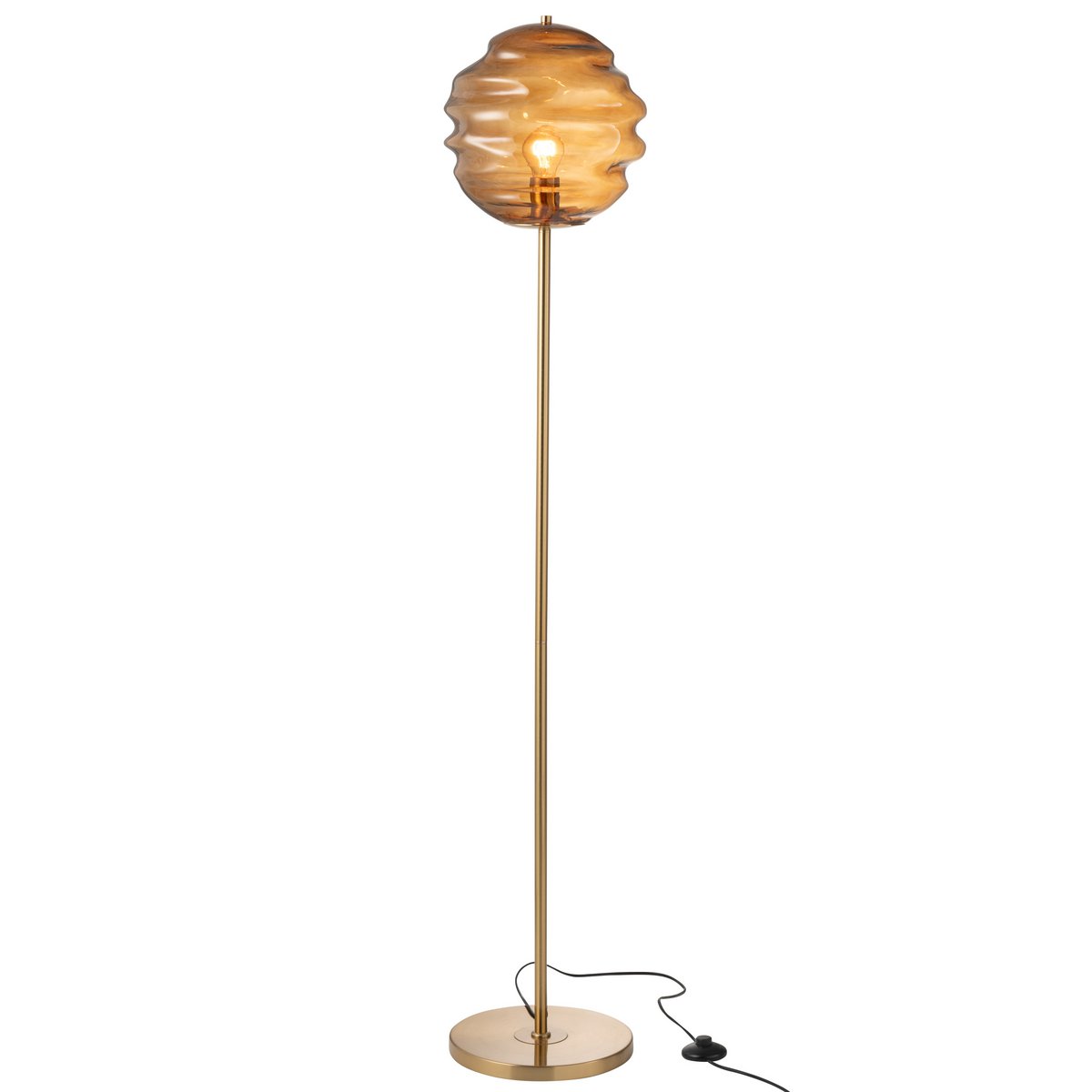 J-Line Vloerlamp Bijenkorf - Luxe Glazen Lamp in Bruin