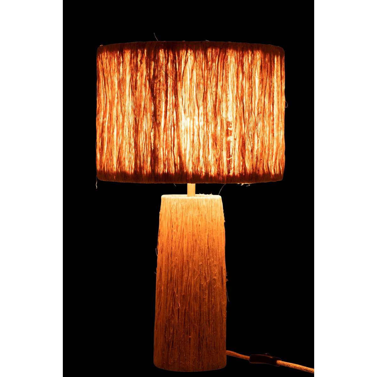 J-Line Tafellamp Banana Leaves - Elegante Jute Lamp in Natuurlijk Bruin - Perfect voor Binnen