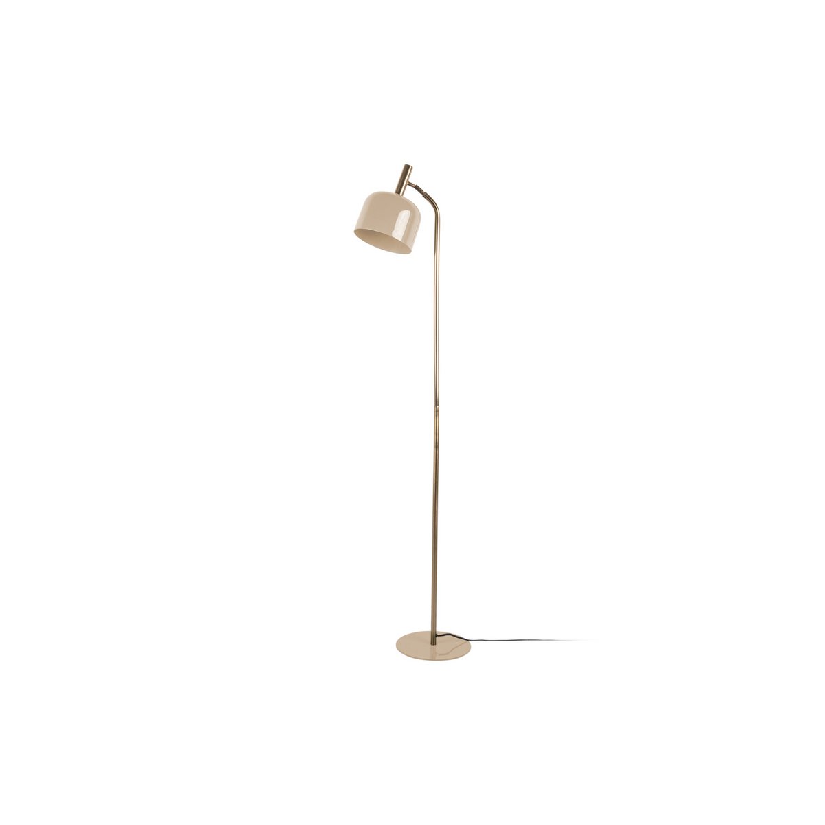 Smart Vloerlamp - Retro Designlamp met Glanzende Kap en Gouden Accenten - Bruin