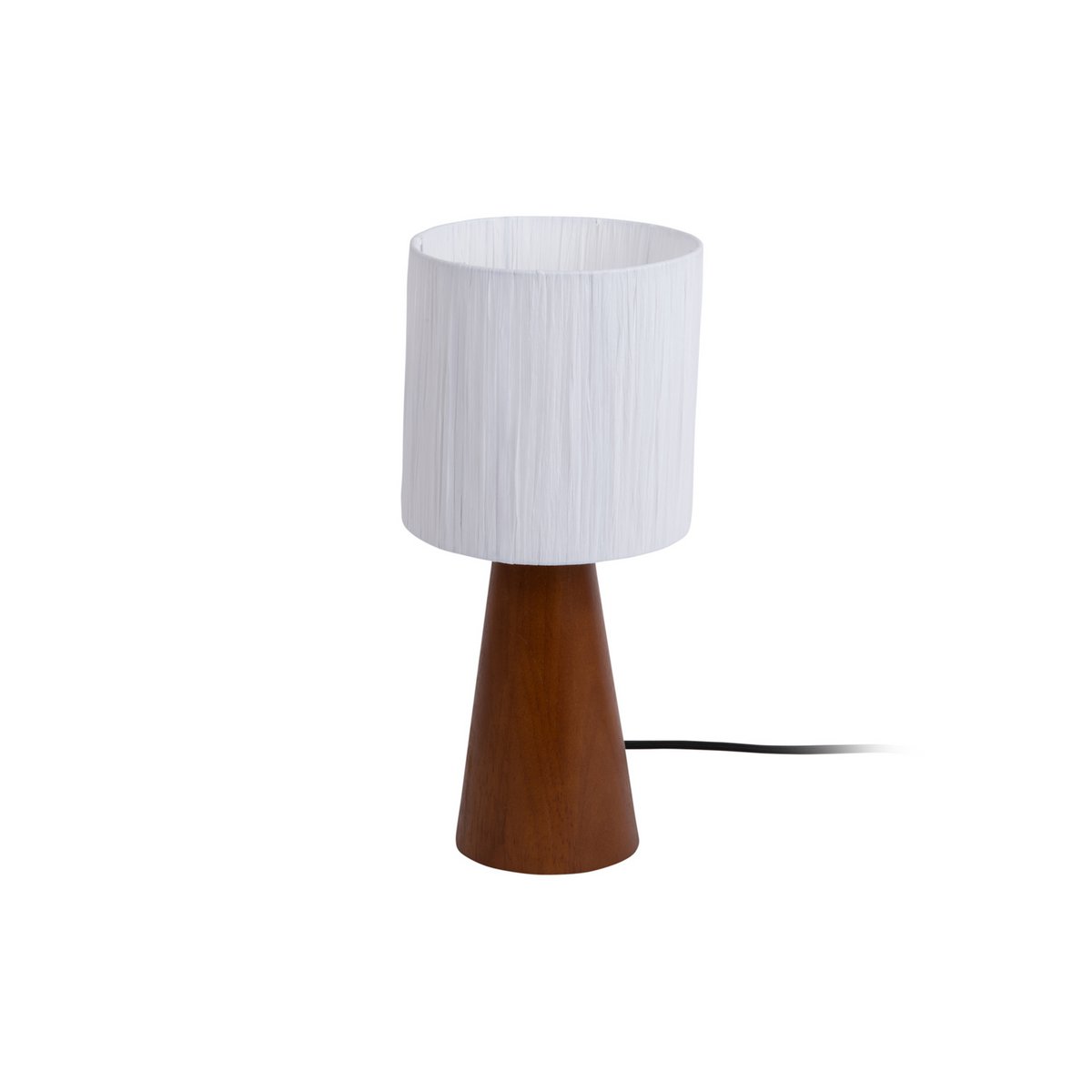 Cone Sheer Tafellamp - Trendy Designlamp in Wit met Houten Basis - Creëer Sfeervolle Verlichting in Jouw Interieur