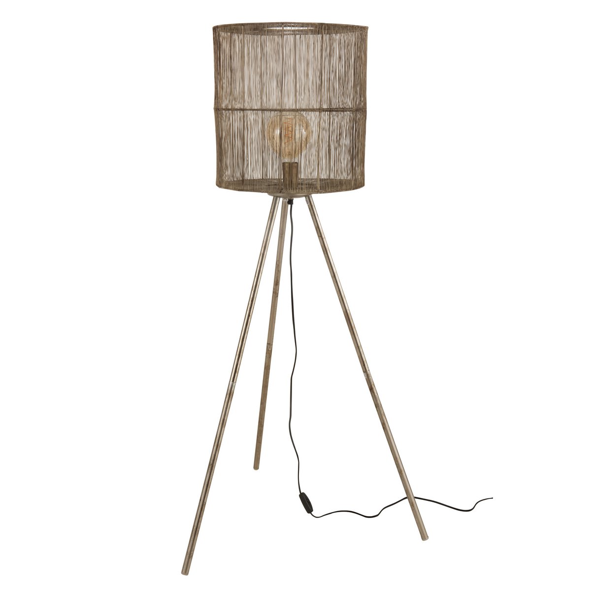 J-Line Vloerlamp Antique - Luxe Metalen Lamp in Bruin - Grote Stijlvolle Aanvulling voor Jouw Interieur