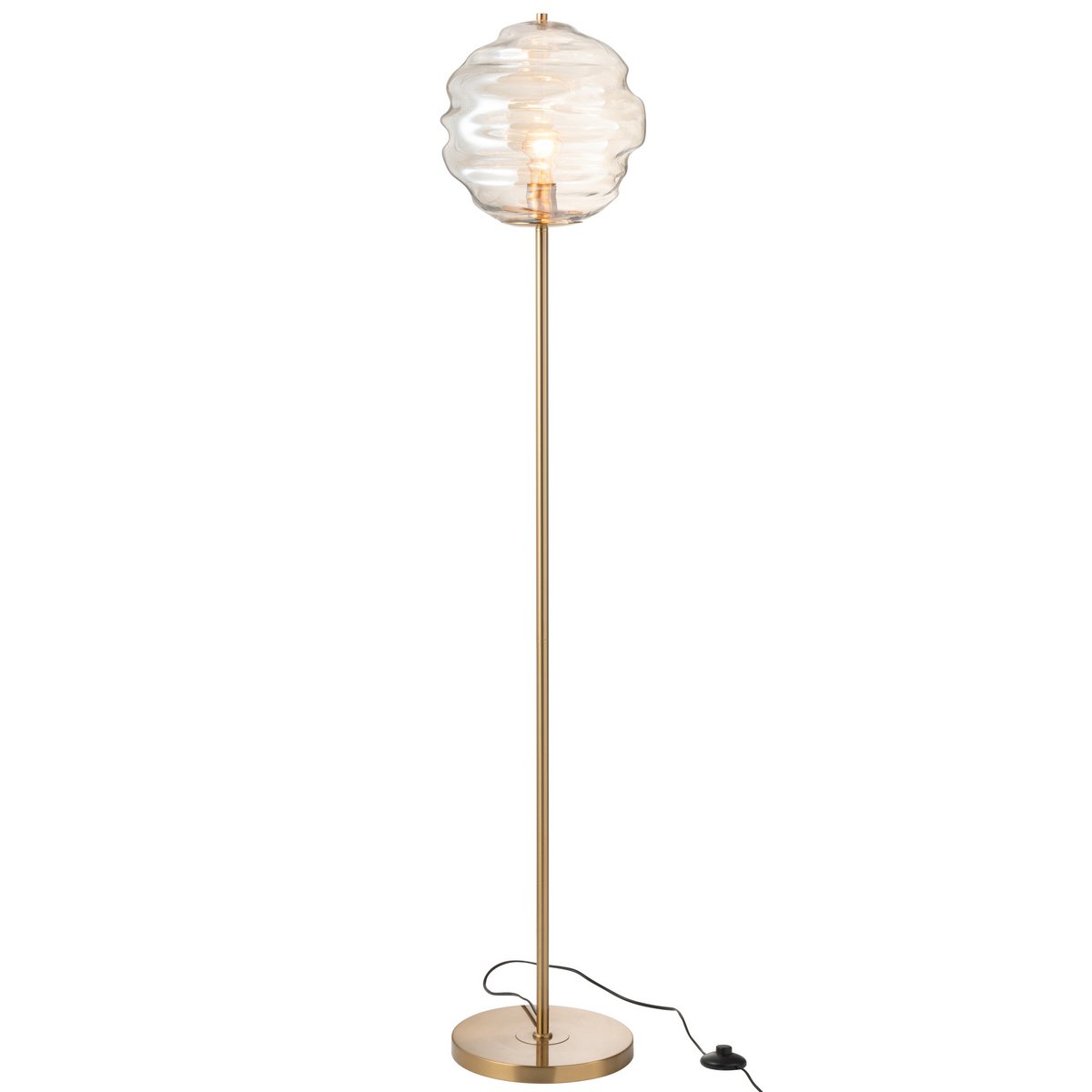 J-Line Staanlamp Glass Light - Luxe Glazen Lamp in Cognac