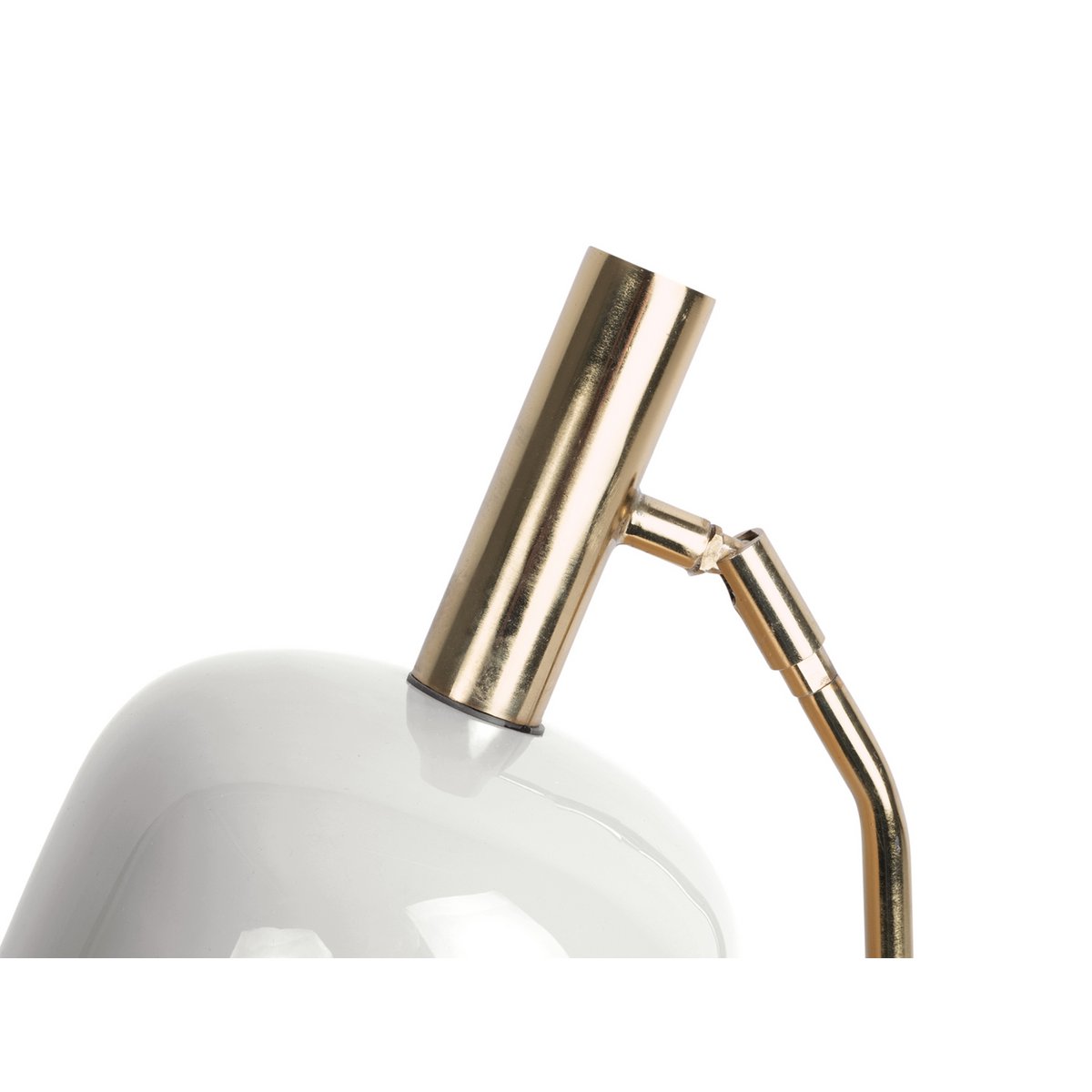 Smart Vloerlamp - Retro Designlamp met Glanzende Kap en Gouden Accenten - Wit