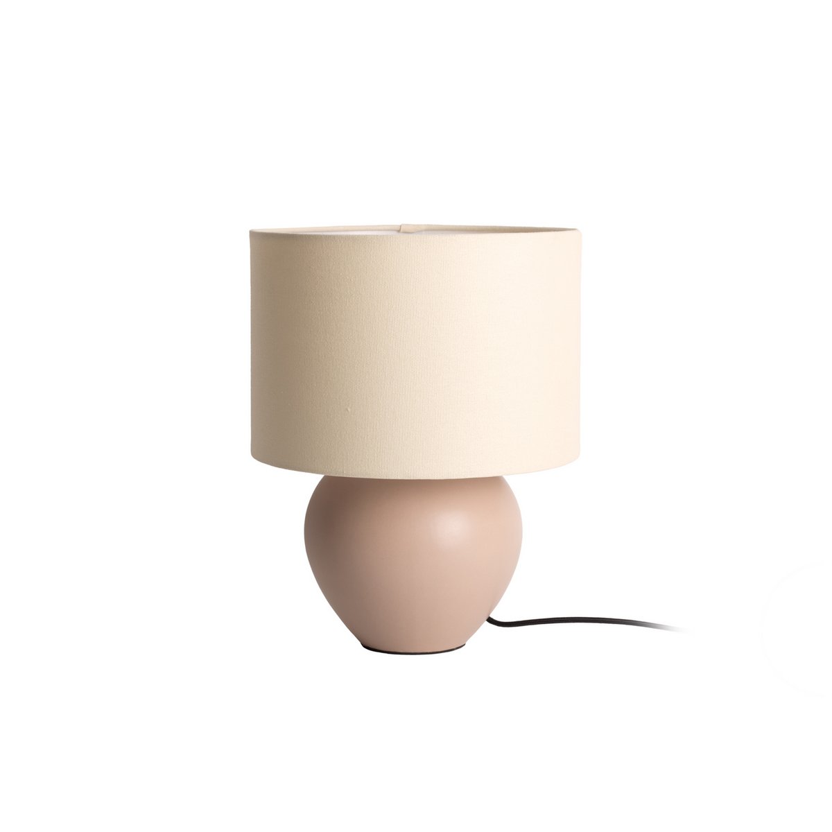 Alma Cone Tafellamp - Stijlvolle Designlamp met Keramische Basis en Bruine Canvas Kap - Sfeerverlichting voor Elk Interieur