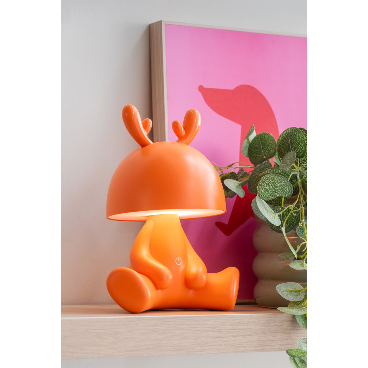 Deer Tafellamp - Draadloze LED Lamp in Oranje voor Kinderkamer en Sfeervolle Hoeken