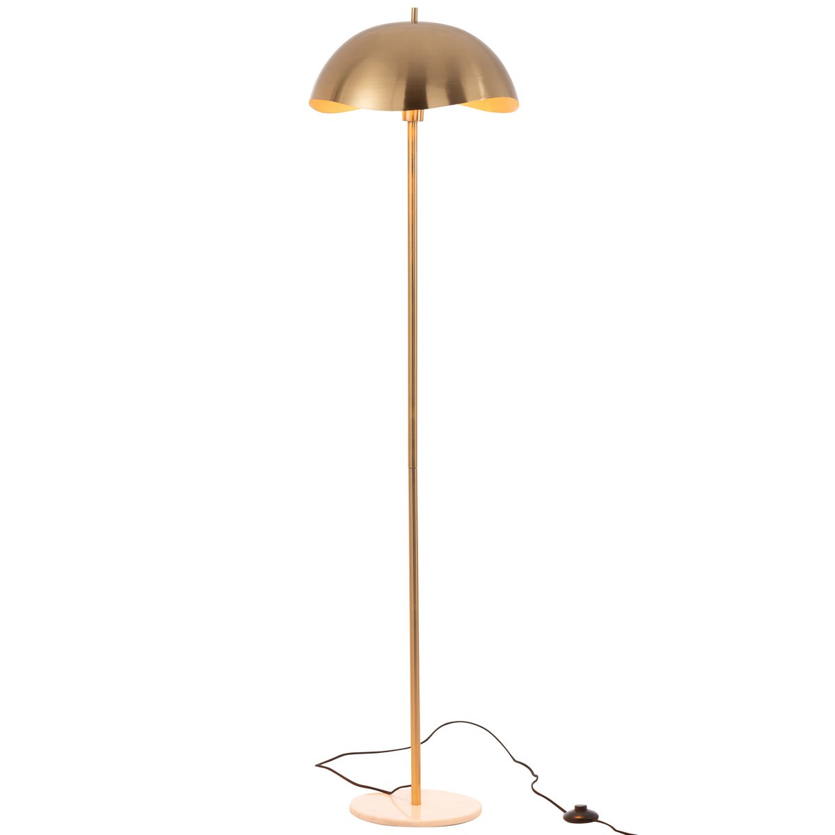 J-Line Vloerlamp Metal/Marble - Luxe Gouden Lamp - Stijlvolle Aanvulling voor Jouw Interieur