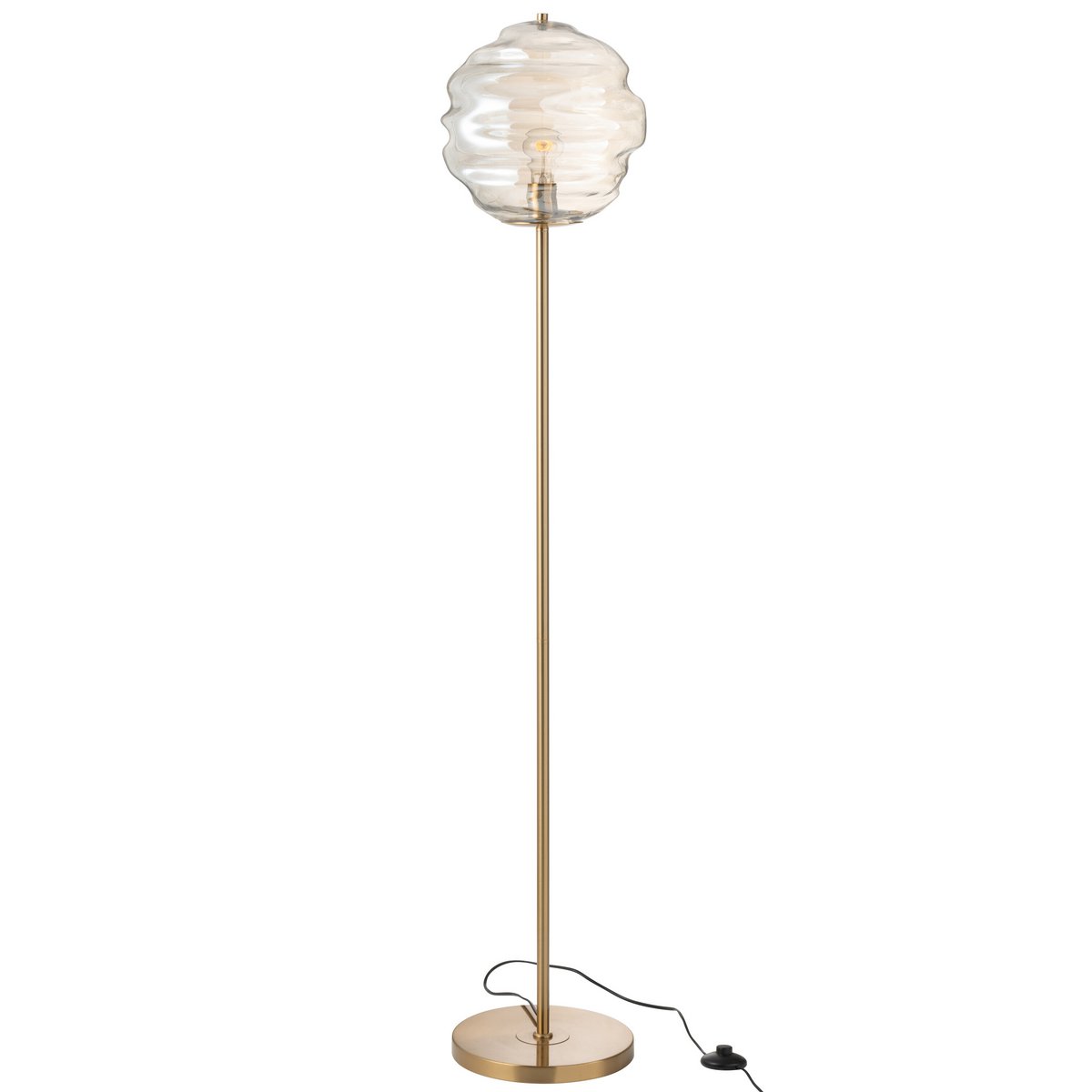 J-Line Staanlamp Glass Light - Luxe Glazen Lamp in Cognac