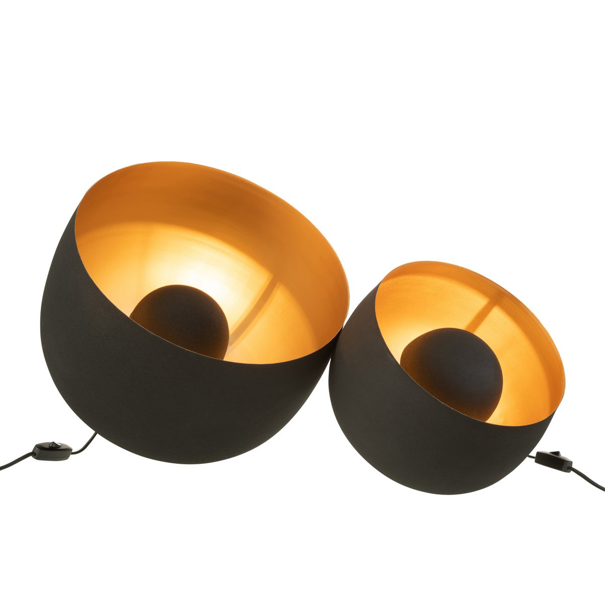 J-Line Lamp Round - Grote Metalen Lamp in Zwart/Goud - Elegante Verlichting voor Jouw Interieur