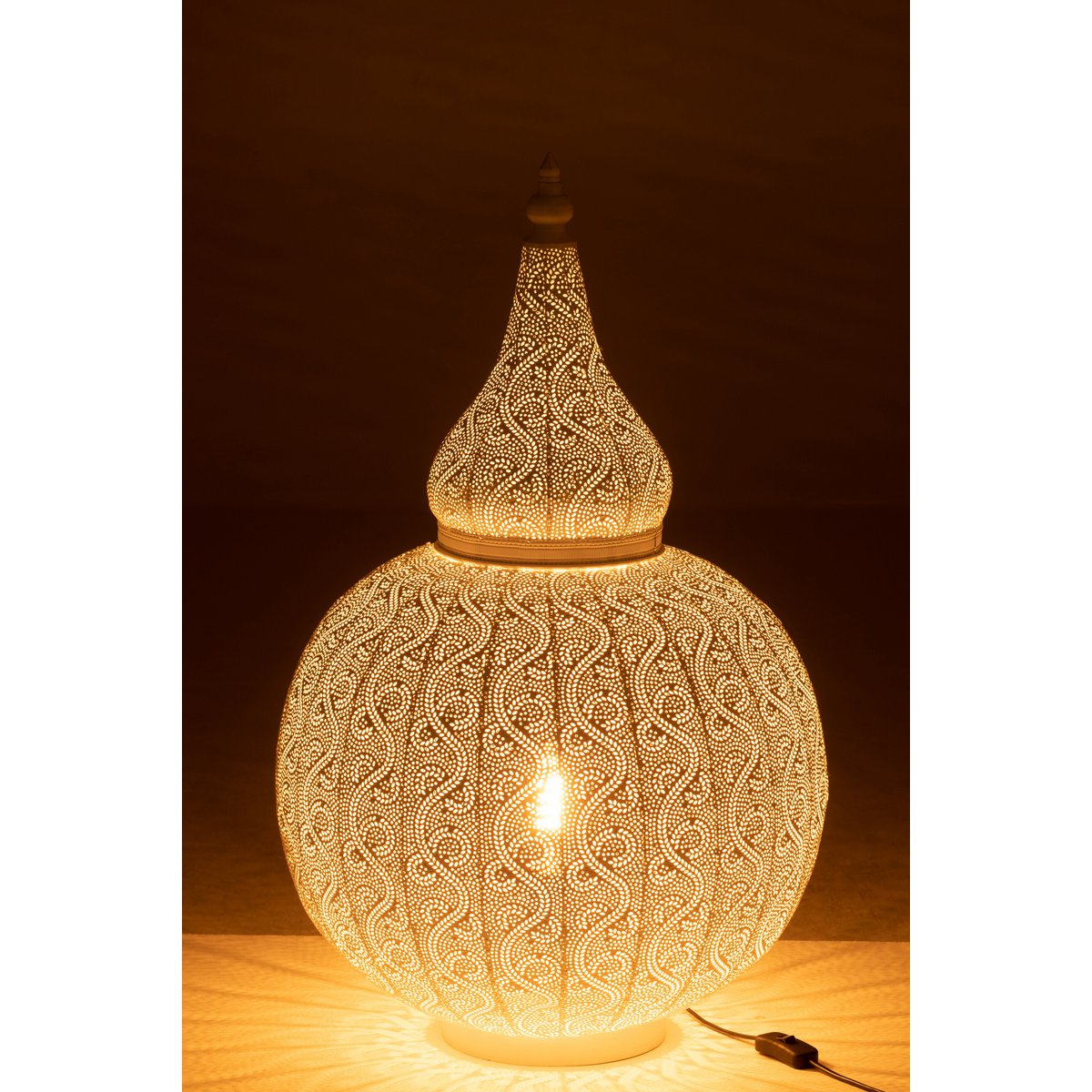 J-Line Aladin Tafellamp - Luxe Metalen Lamp in Wit - Stijlvolle Verlichting voor Jouw Interieur