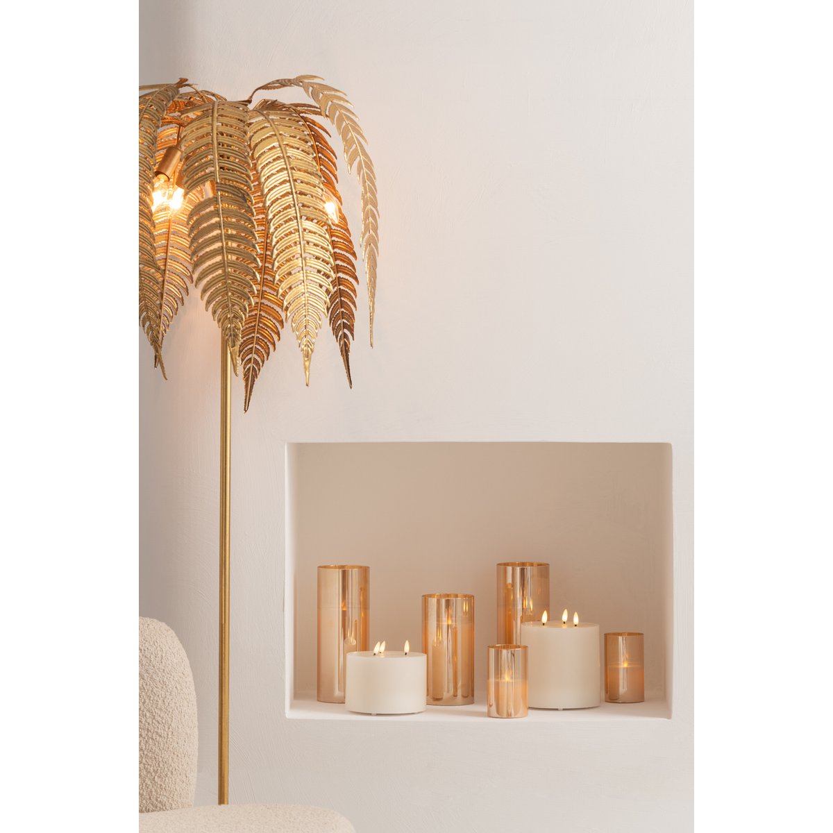 J-Line Lamp Leaves - Luxe Metalen Lamp in Goud - Sfeervolle Aanvulling voor Jouw Interieur