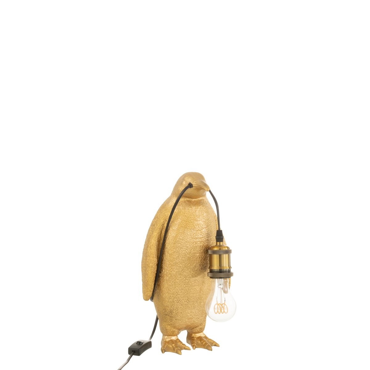 J-Line Tafellamp Penguin - Luxe Polyresin Lamp in Goud - Speelse Verlichting voor Jouw Interieur