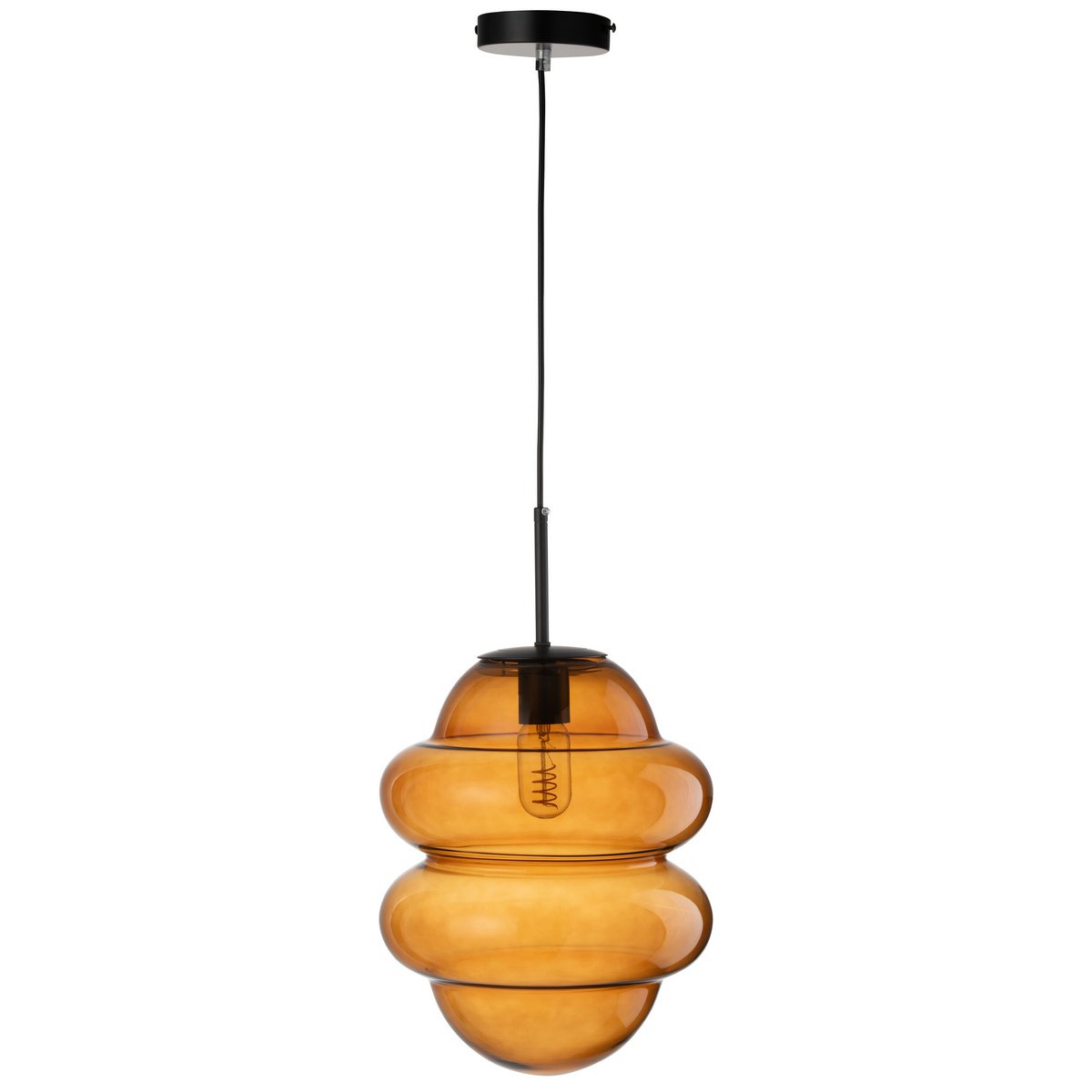 J-Line Hanglamp Ivy - Luxe Glazen Lamp in Bruin - Elegante Verlichting voor Jouw Interieur