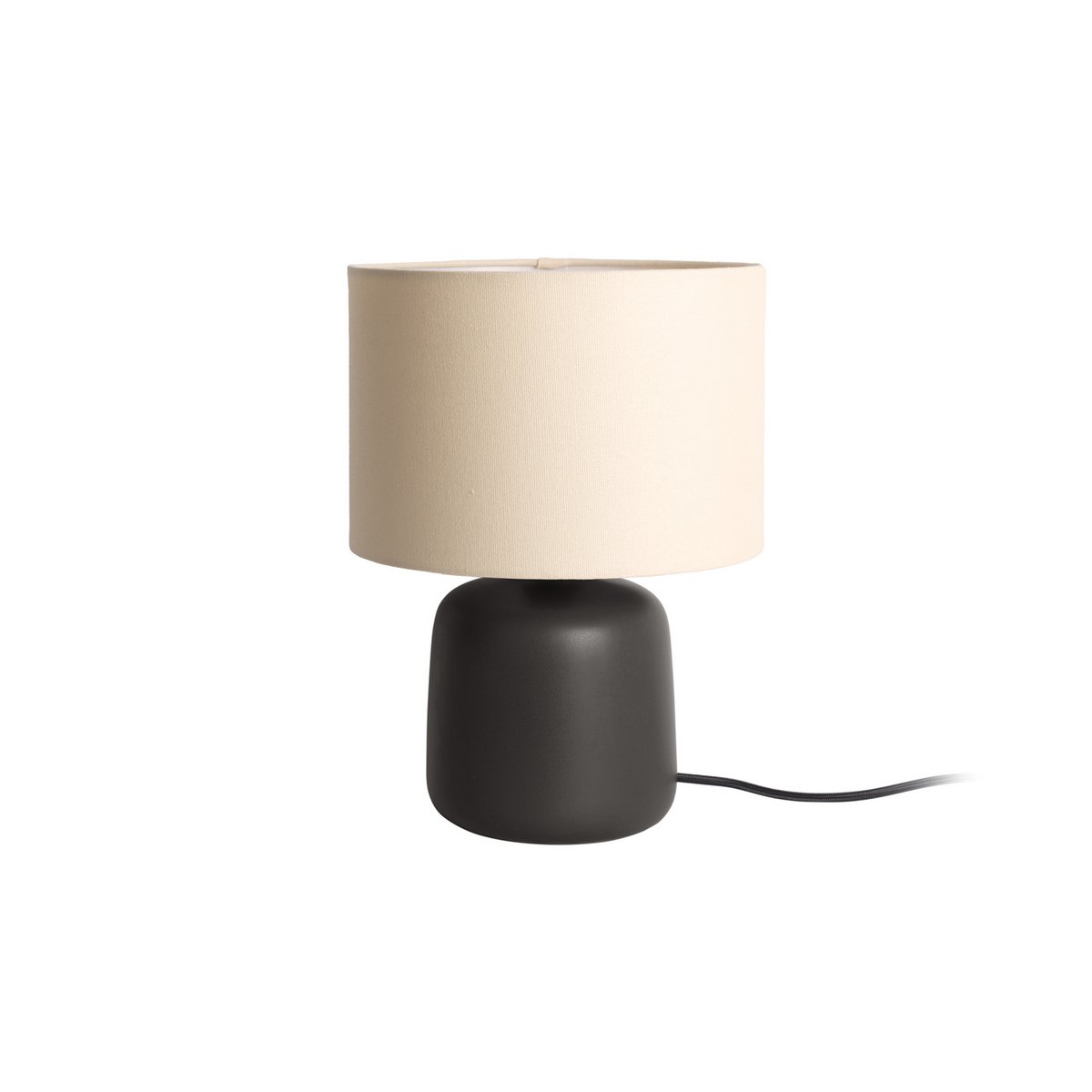 Alma Straight Tafellamp - Stijlvolle Designlamp met Keramische Basis en Zwarte Canvas Kap - Sfeerverlichting voor Elk Interieur