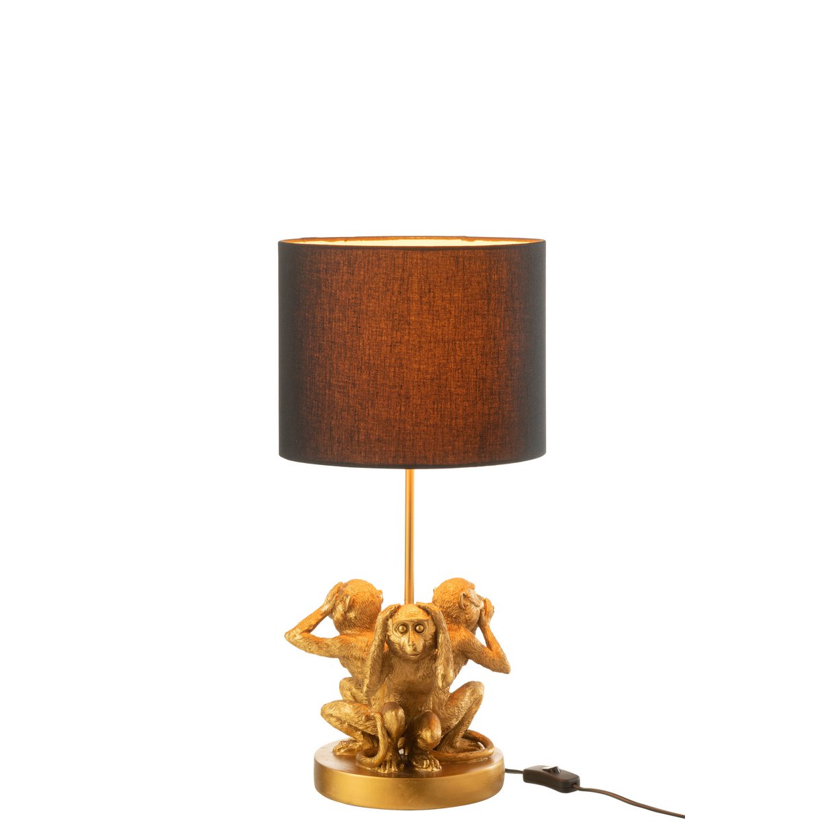 J-Line Tafellamp Aap - Luxe Polyresin Lamp in Goud - Speelse Aanvulling voor Jouw Interieur