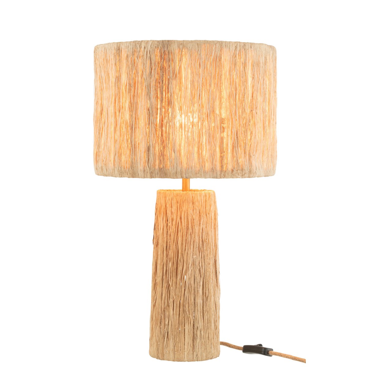 J-Line Tafellamp Banana Leaves - Elegante Jute Lamp in Natuurlijk Bruin - Perfect voor Binnen