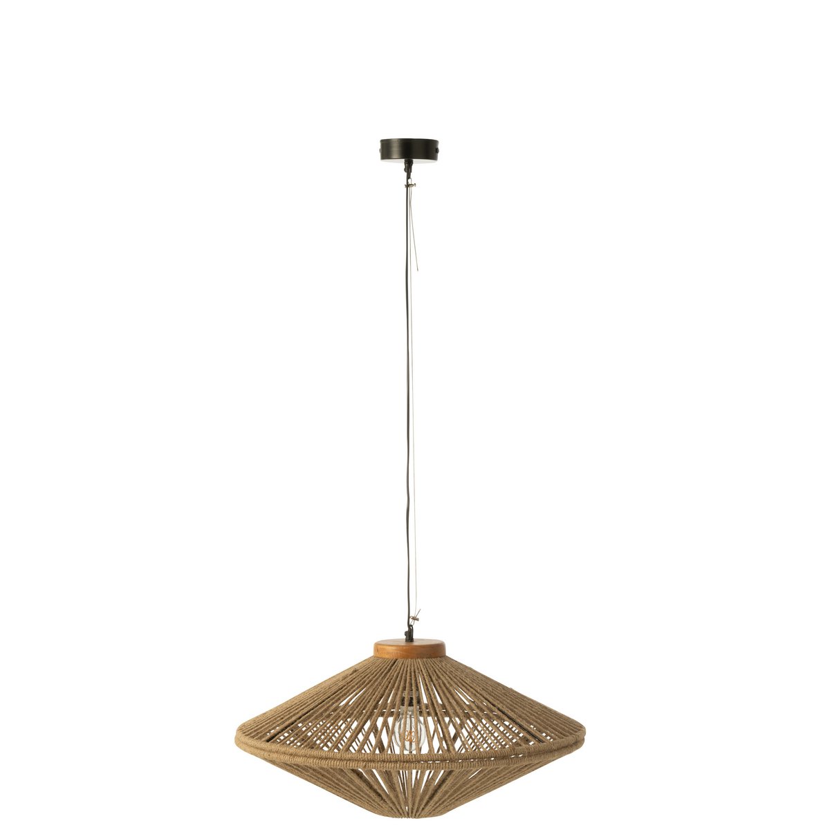 J-Line Hanglamp Luna - Natuurlijke IJzeren en Jute Lamp - Kleine Stijlvolle Verlichting voor Jouw Interieur