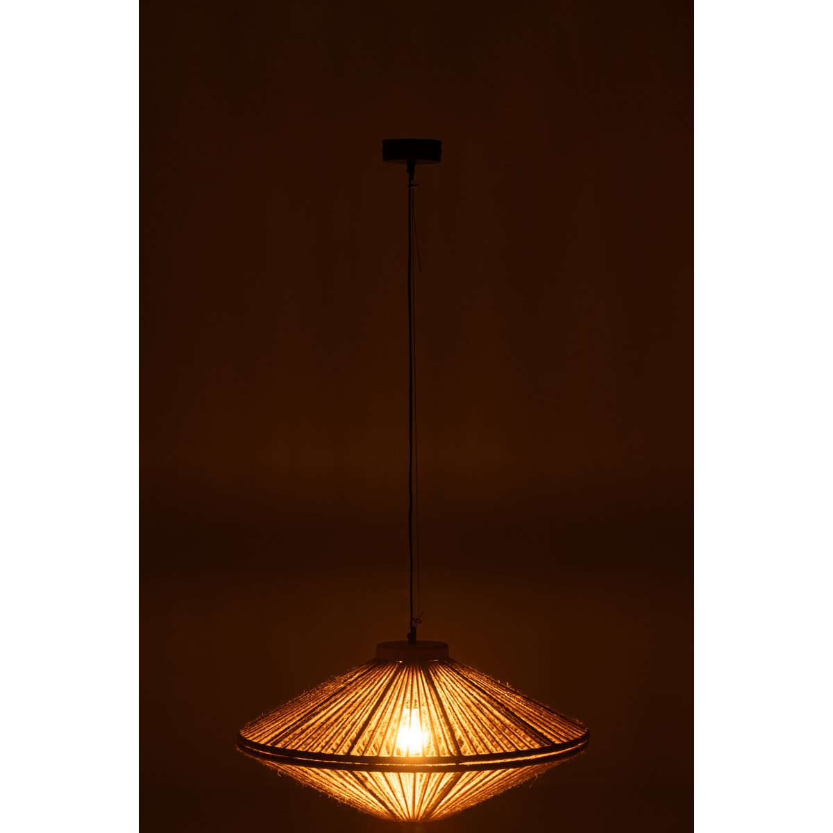 J-Line Hanglamp Luna - Natuurlijke IJzeren en Jute Lamp - Kleine Stijlvolle Verlichting voor Jouw Interieur