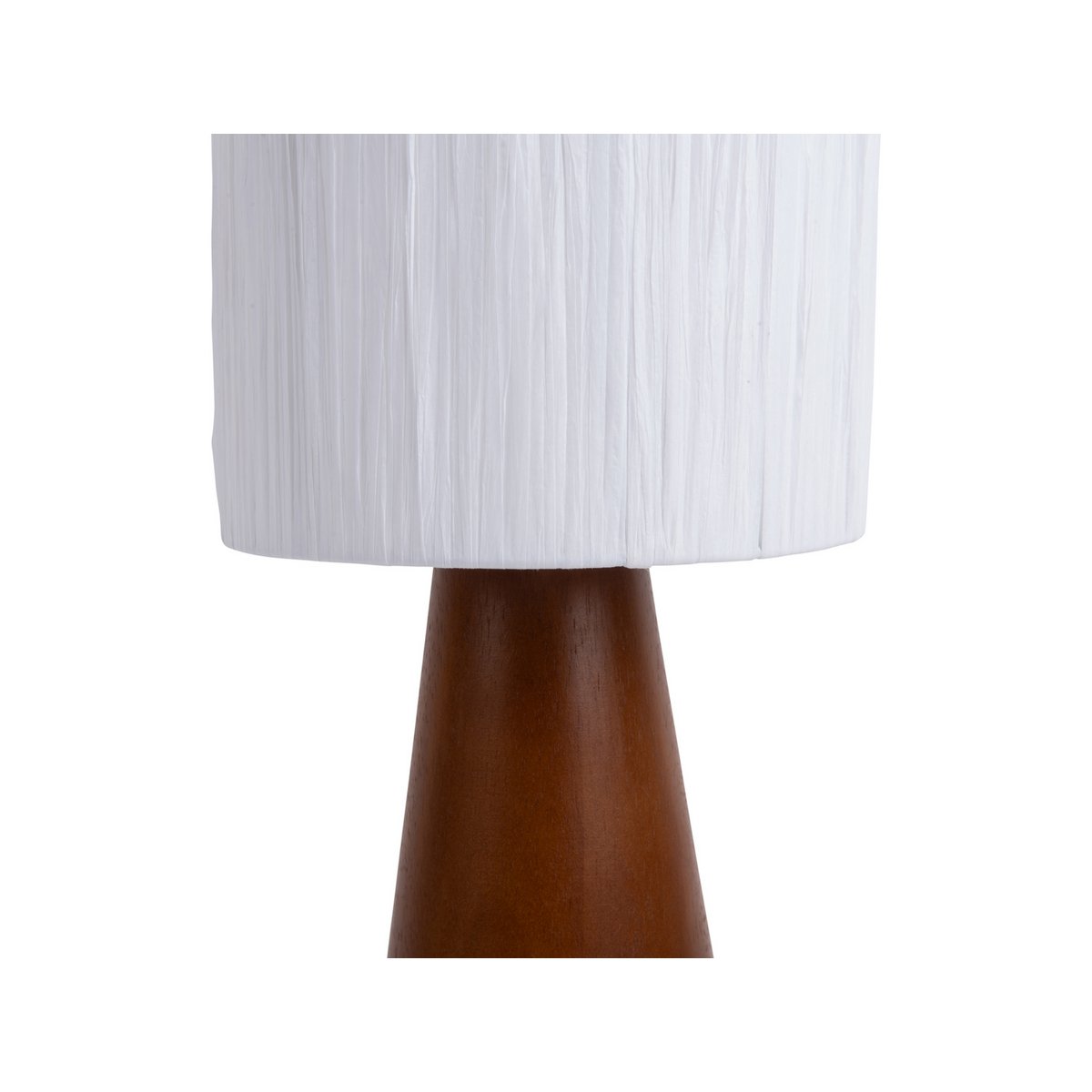 Cone Sheer Tafellamp - Trendy Designlamp in Wit met Houten Basis - Creëer Sfeervolle Verlichting in Jouw Interieur