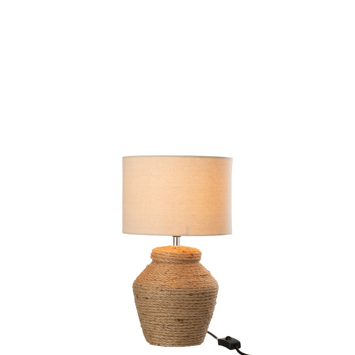 J-Line Tafellamp Meli + Shade - Luxe Keramische Lamp met Linnen in Bruin