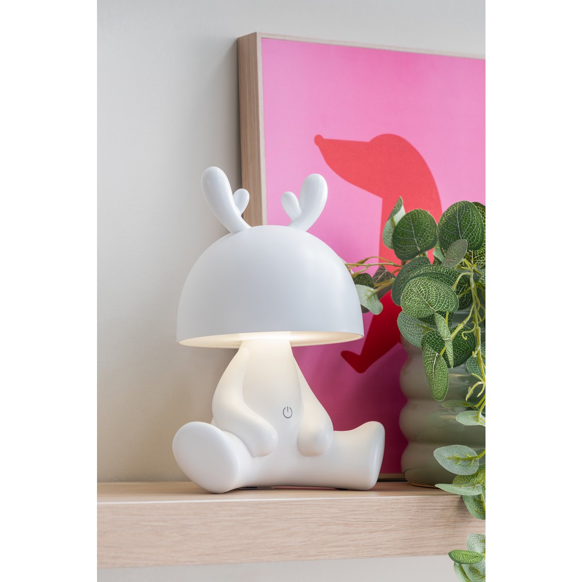 Deer Tafellamp - Draadloze LED Lamp in Wit voor Kinderkamer en Sfeervolle Hoeken