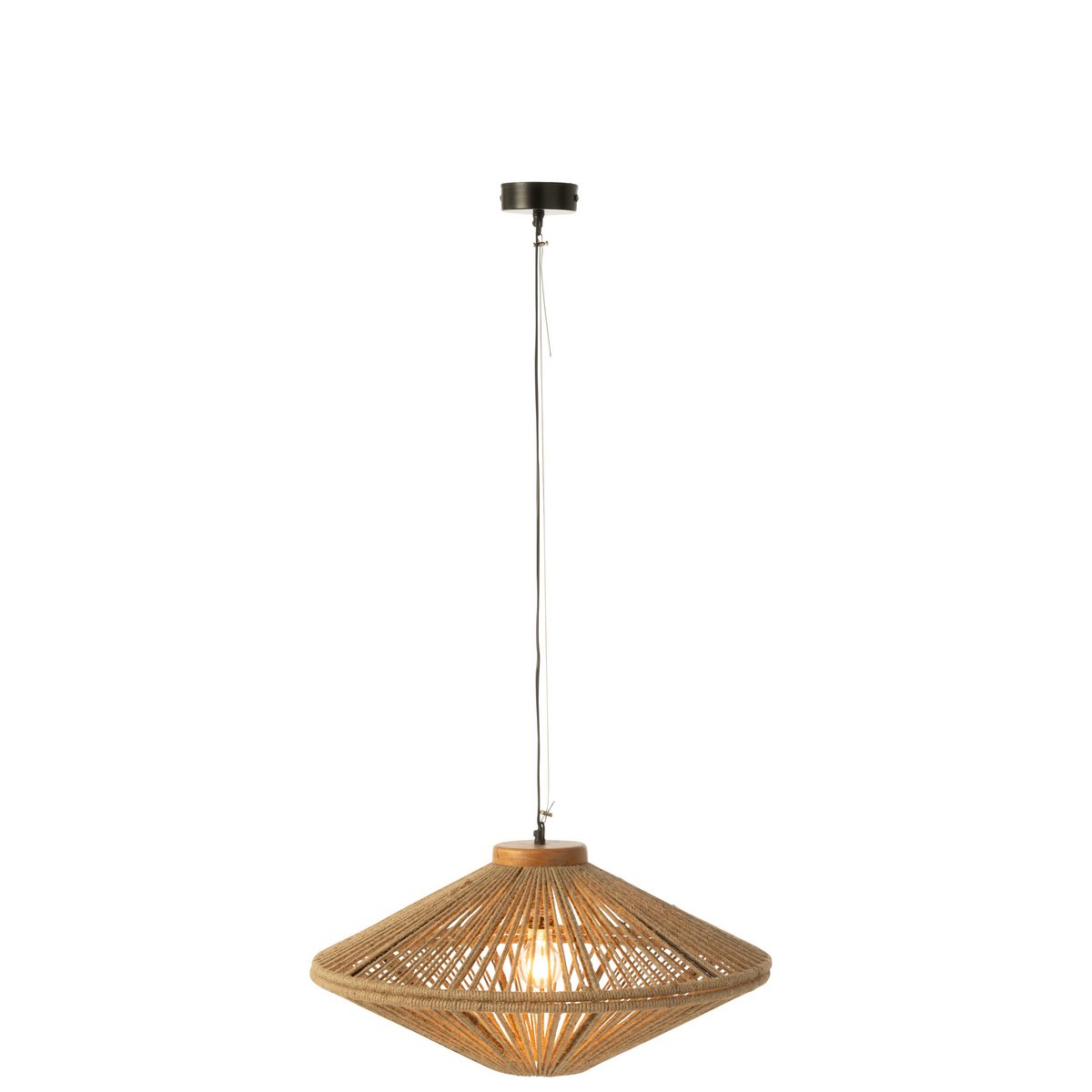 J-Line Hanglamp Luna - Natuurlijke IJzeren en Jute Lamp - Kleine Stijlvolle Verlichting voor Jouw Interieur