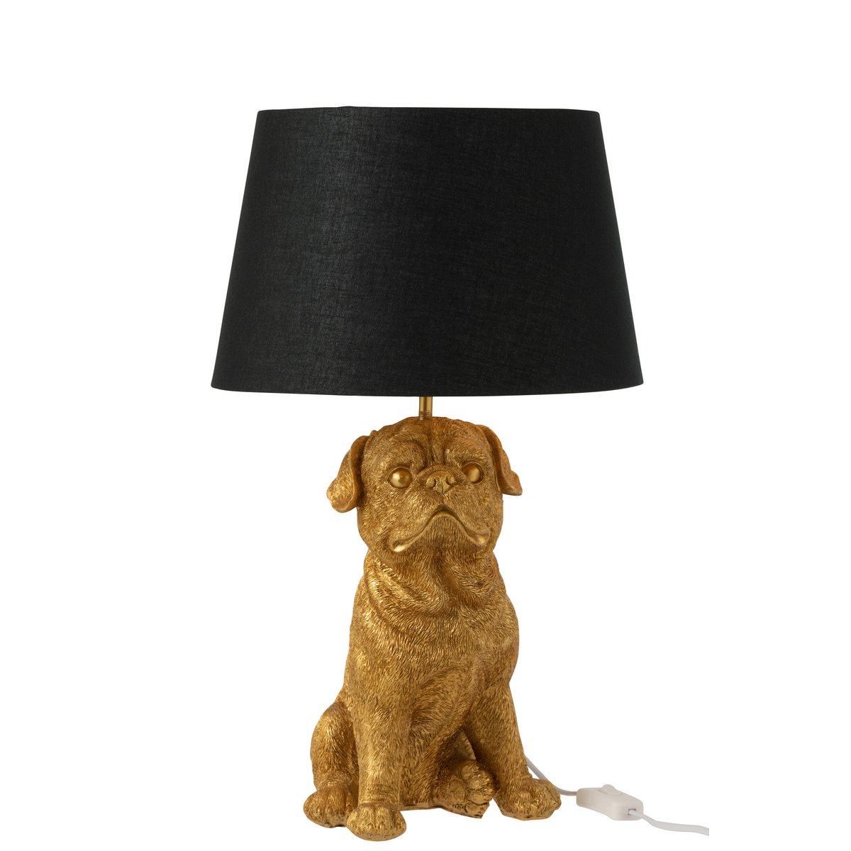 J-Line Tafellamp Zittende Hond - Luxe Polyresin Lamp in Goud - Stijlvol Accessoire voor Jouw Interieur