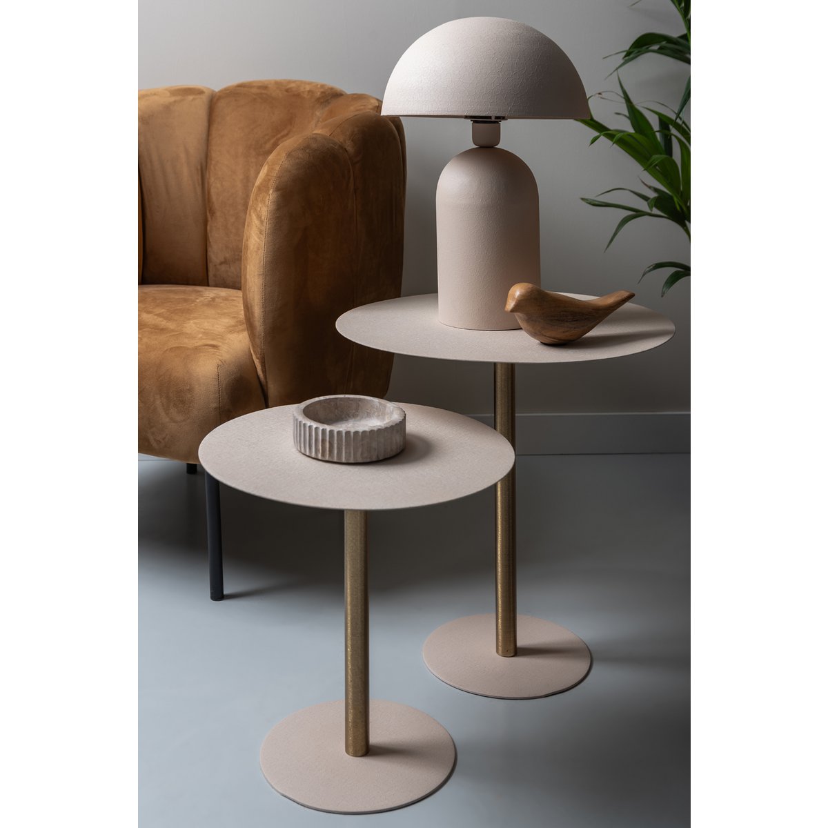 Boaz Tafellamp Large - Moderne Paddenstoel Designlamp met Textuur - Stijlvolle Verlichting in Zwart