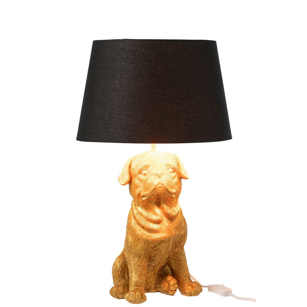 J-Line Tafellamp Zittende Hond - Luxe Polyresin Lamp in Goud - Stijlvol Accessoire voor Jouw Interieur