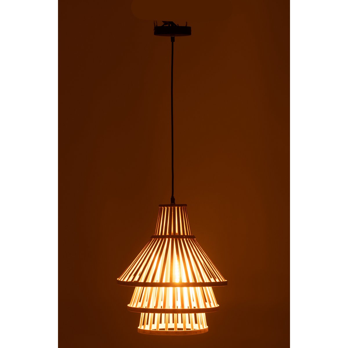 J-Line Sofia Hanglamp - Elegante Bamboe Lamp in Natuurlijk - Stijlvolle Verlichting voor Jouw Ruimte