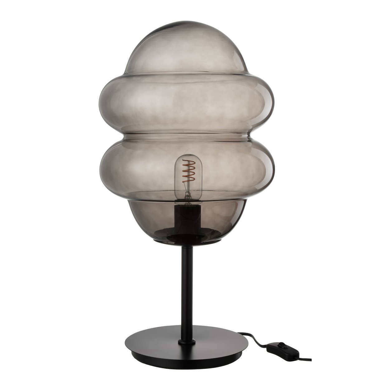 J-Line Tafellamp Honey Spoon - Luxe Glazen Lamp in Grijs