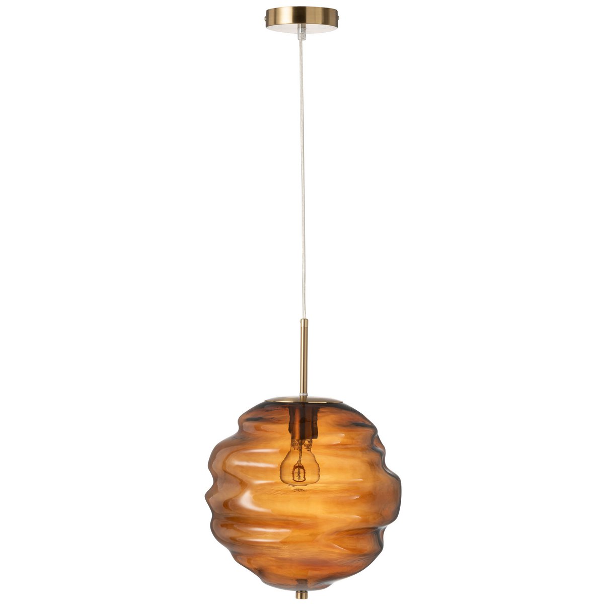 J-Line Hanglamp Isla - Luxe Glazen Lamp in Bruin