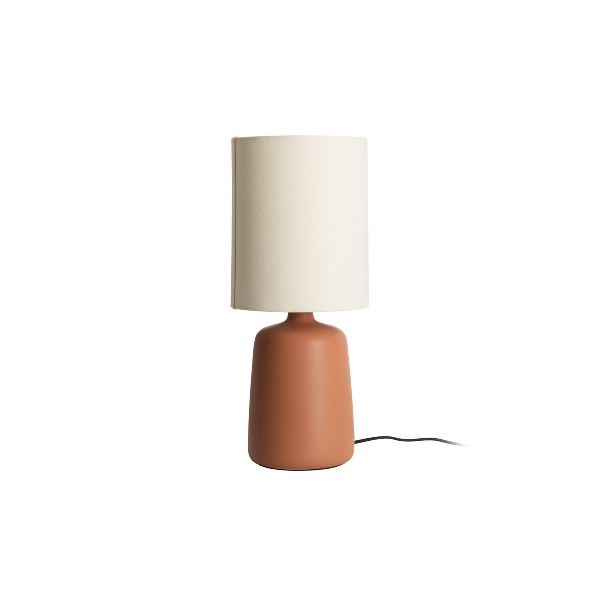 Groot Alma Tafellamp - Stijlvolle Designlamp met Keramische Basis en Bruine Canvas Kap - Sfeerverlichting voor Elk Interieur