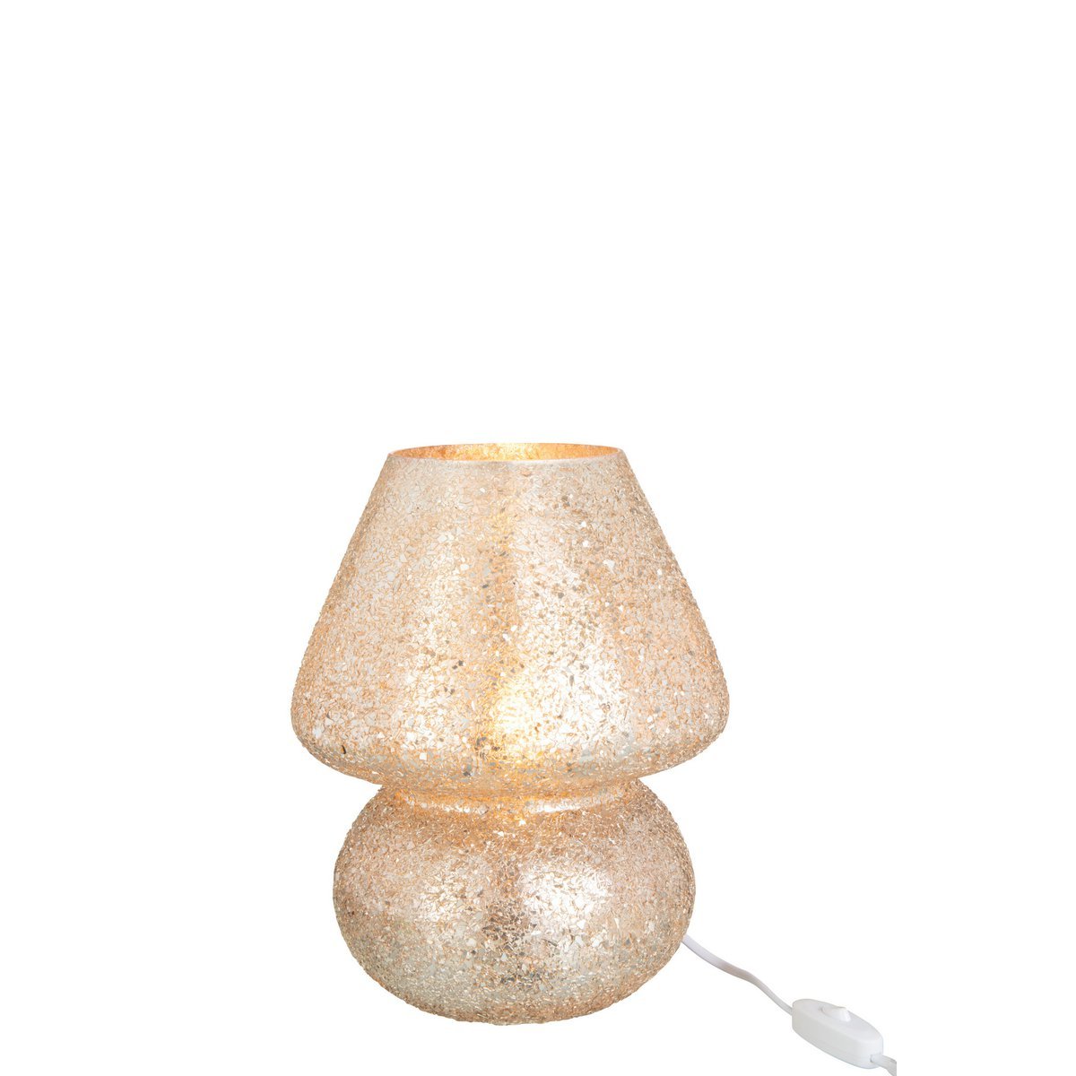 J-Line Tafellamp Glitter - Glazen Lamp in Goud - Elegante Verlichting voor Jouw Interieur