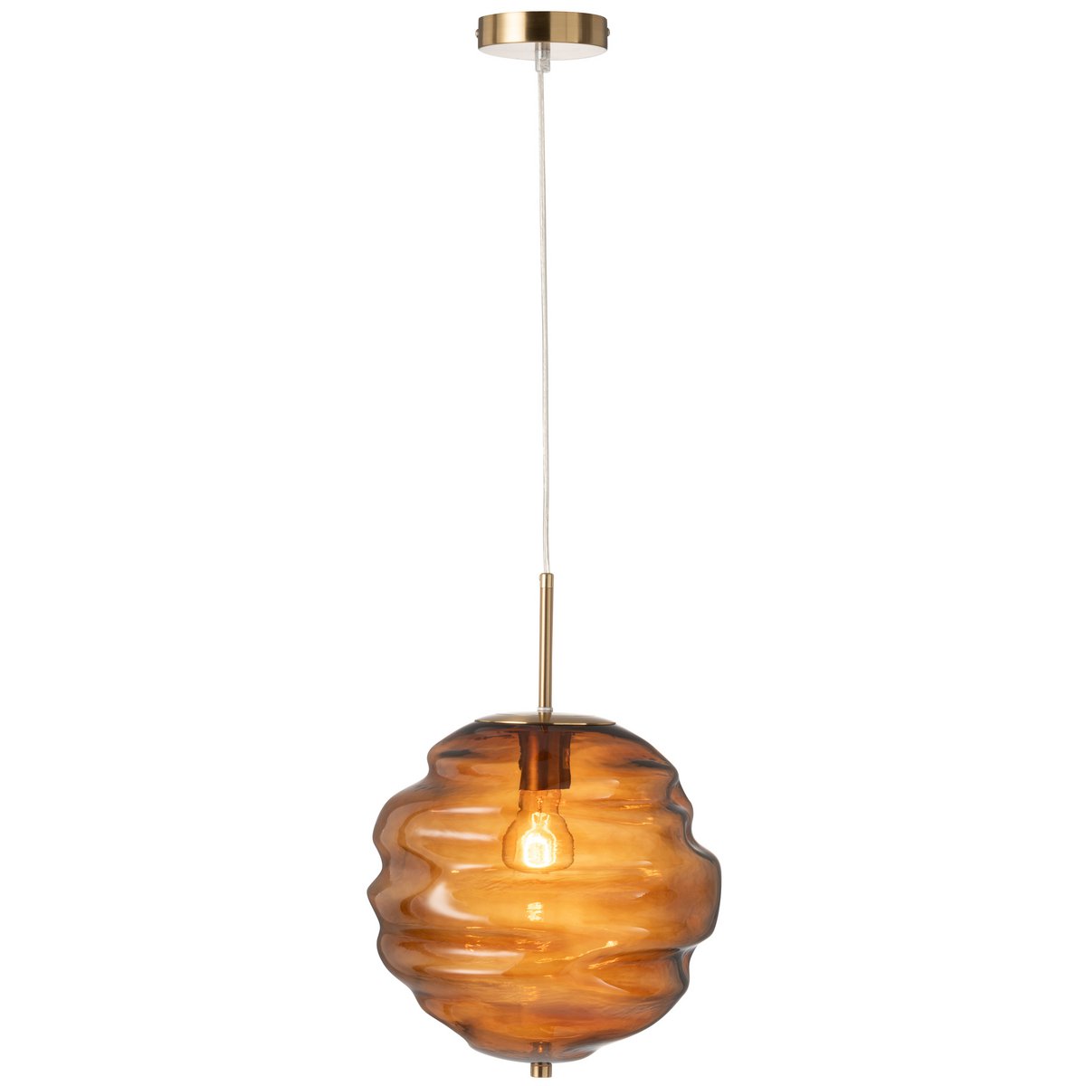 J-Line Hanglamp Isla - Luxe Glazen Lamp in Bruin