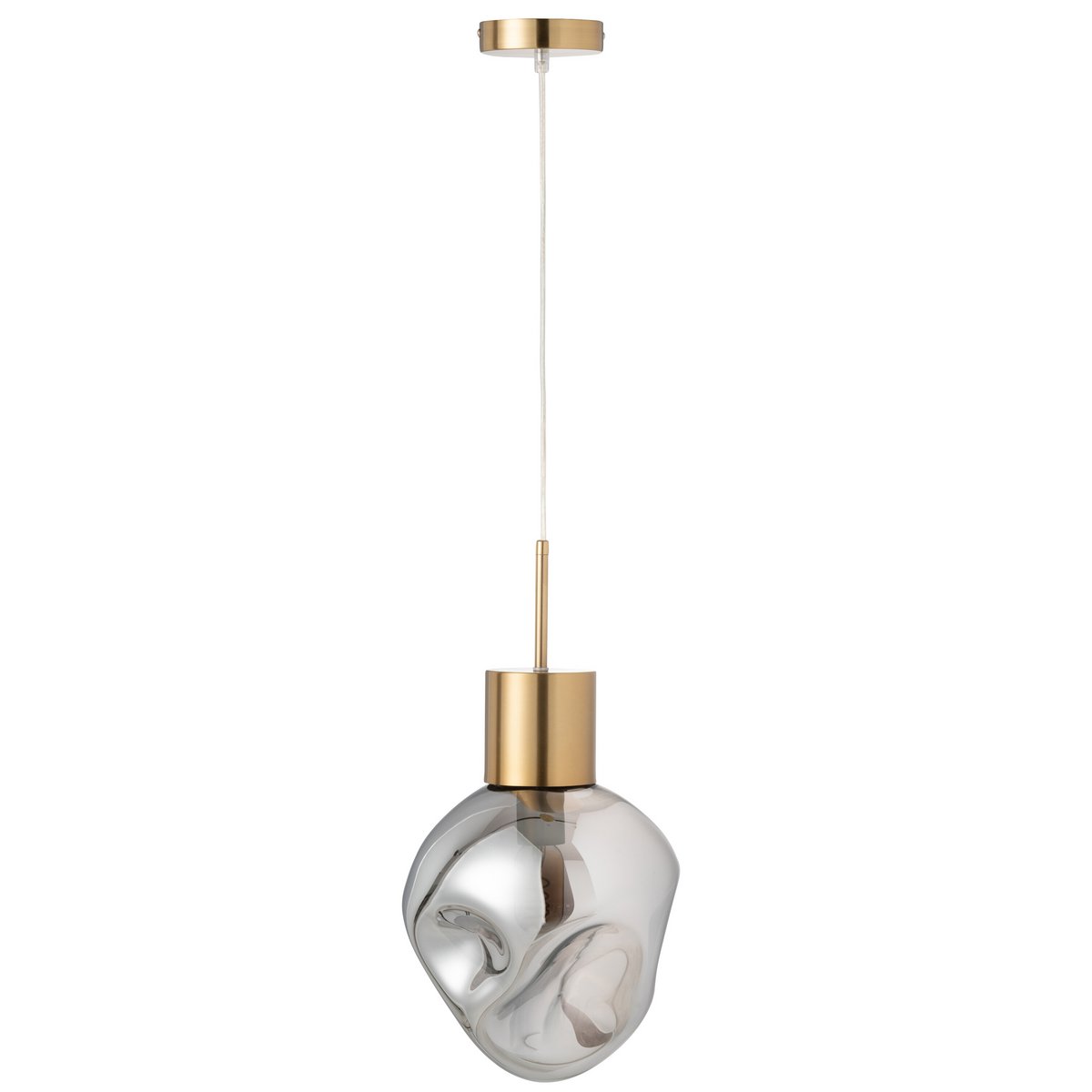 J-Line Hanglamp Rhea - Luxe Goud Metalen en Glazen Lamp in Grijs - Stijlvolle Verlichting voor Jouw Interieur