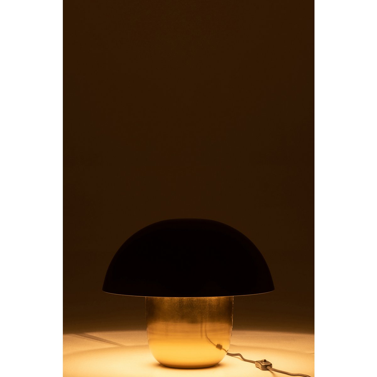 J-Line Tafellamp Mushroom - Luxe Ijzeren Lamp in Zwart/Goud